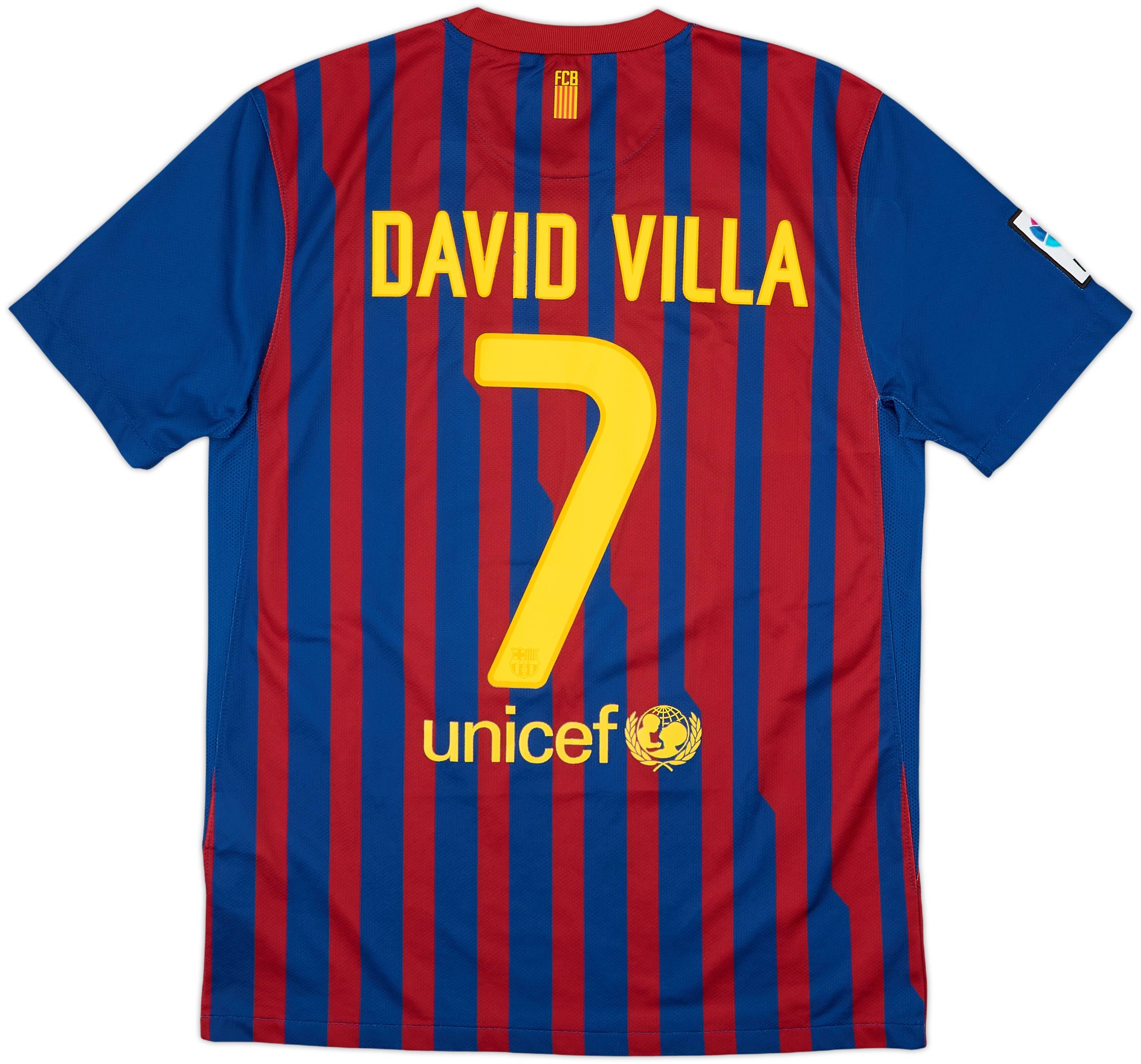2011-12 Barcelona Home Shirt David Villa #7 - 7/10 - (M)