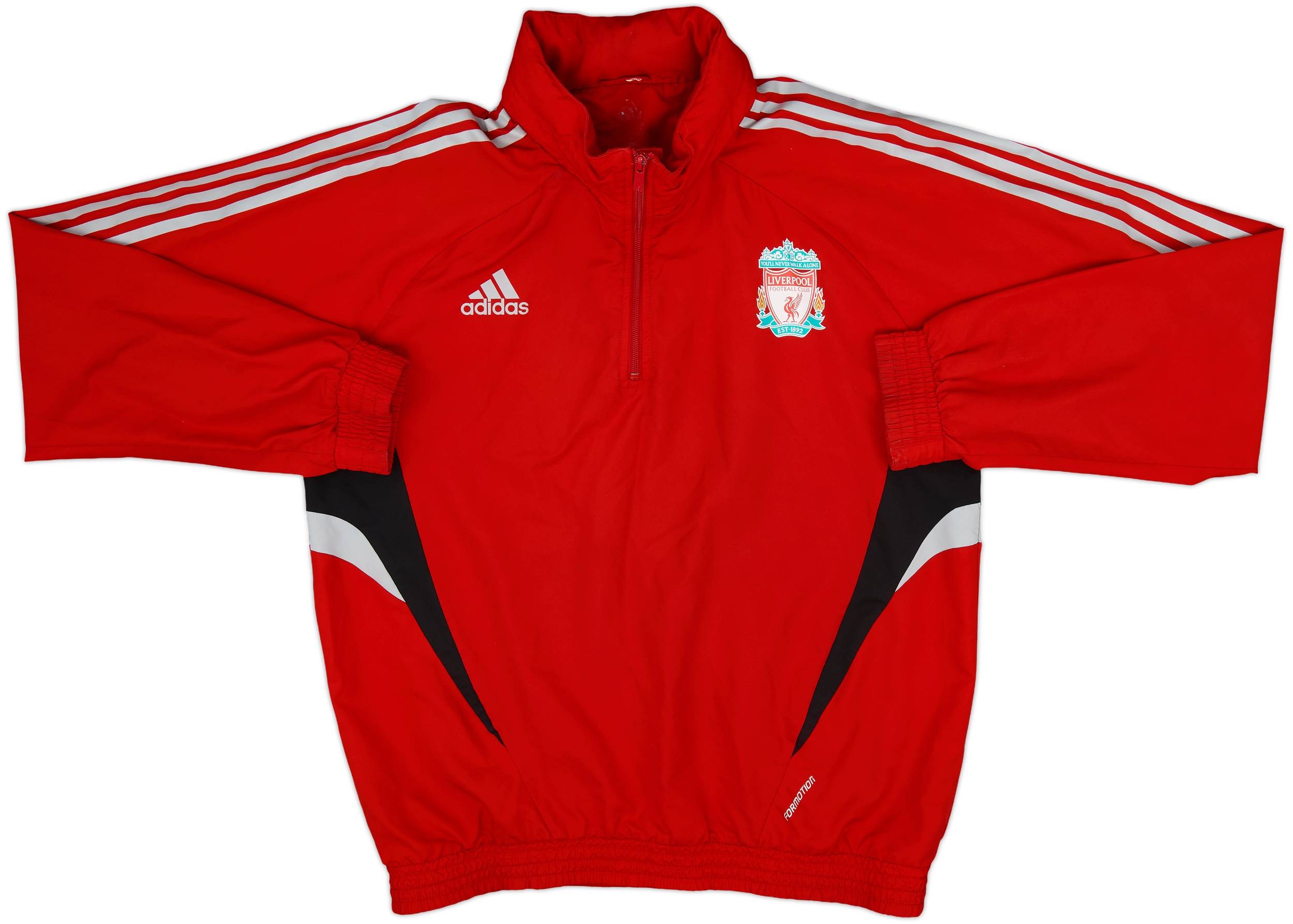 2008-09 Liverpool adidas 1/4 Zip Hooded Rain Jacket - 8/10 - (M/L)