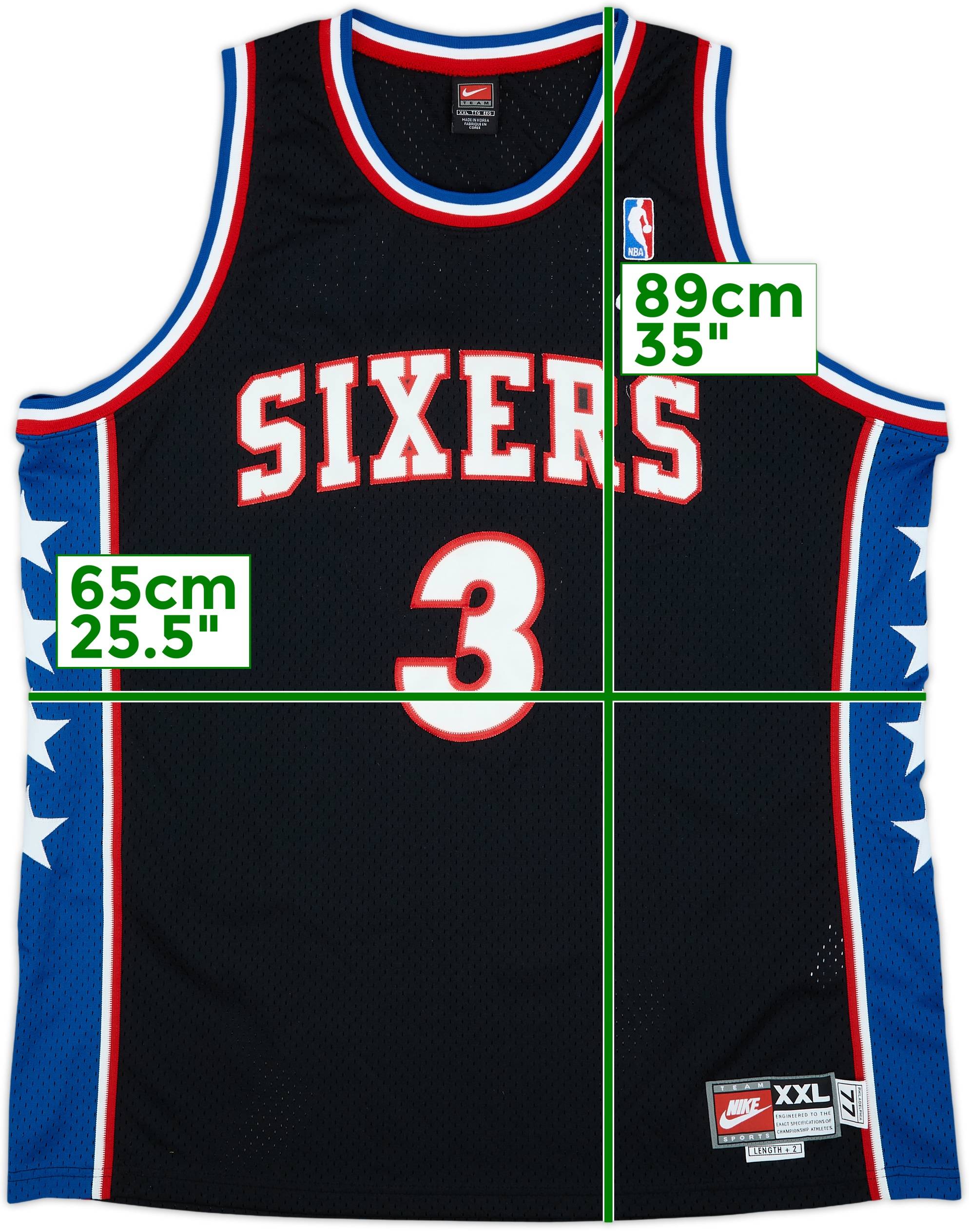 1976-77 Philadelphia 76ers Iverson #3 Nike Rewind Swingman Jersey