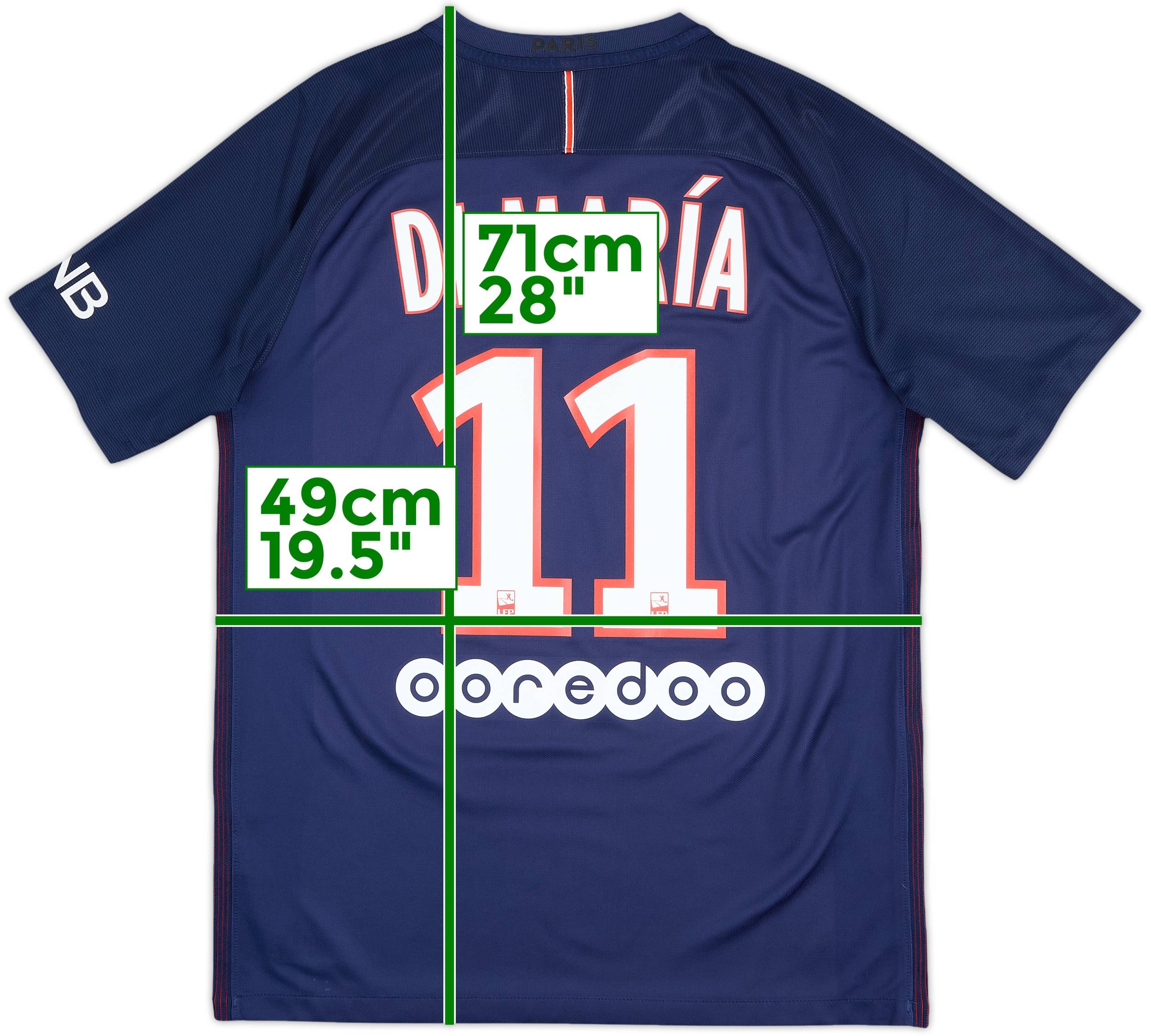 2016-17 Paris Saint-Germain Home Shirt DiMaria #11 - 8/10 - (M)
