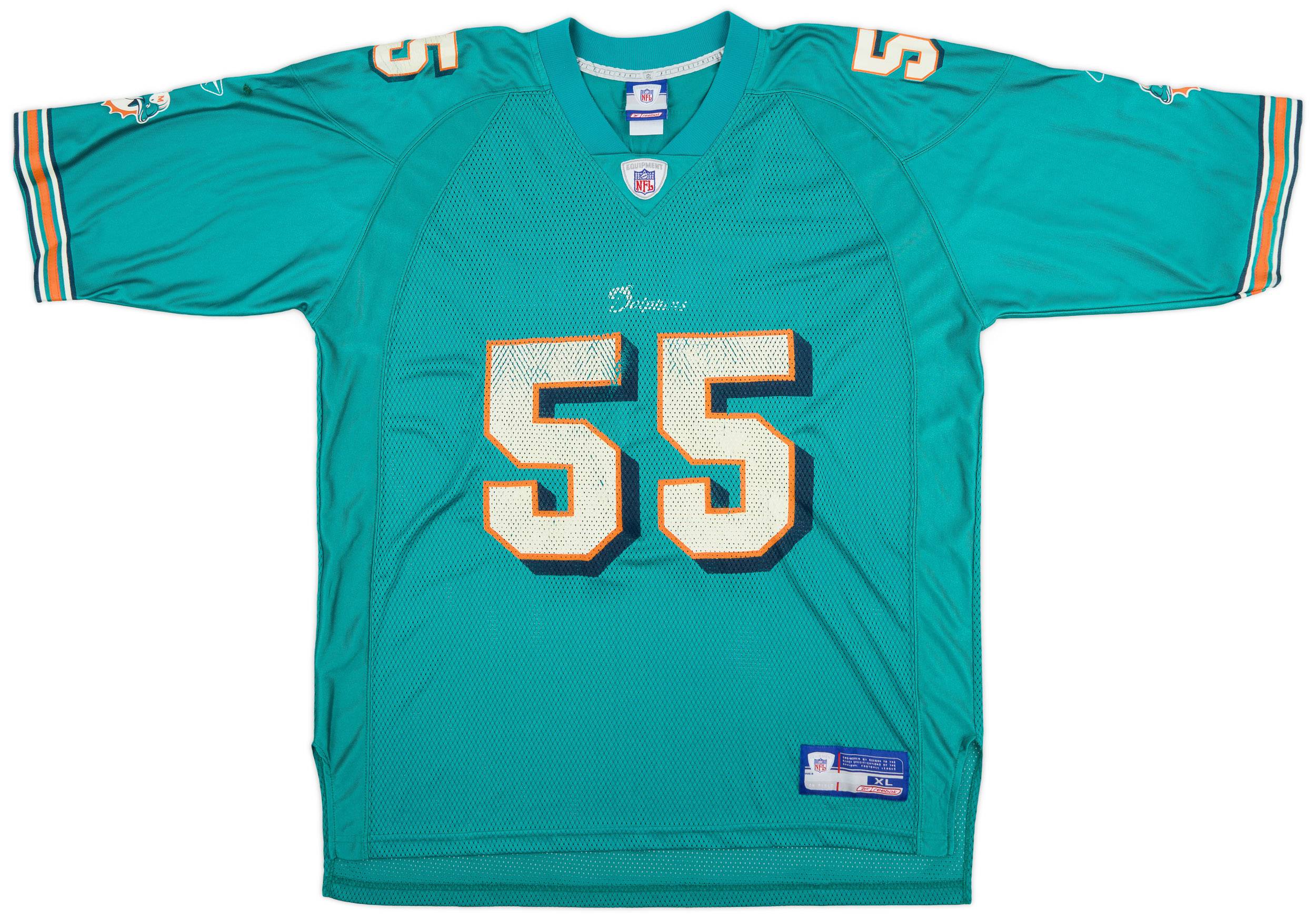 2003-04 Miami Dolphins Seau #55 Reebok On Field Home Jersey (Good) XL