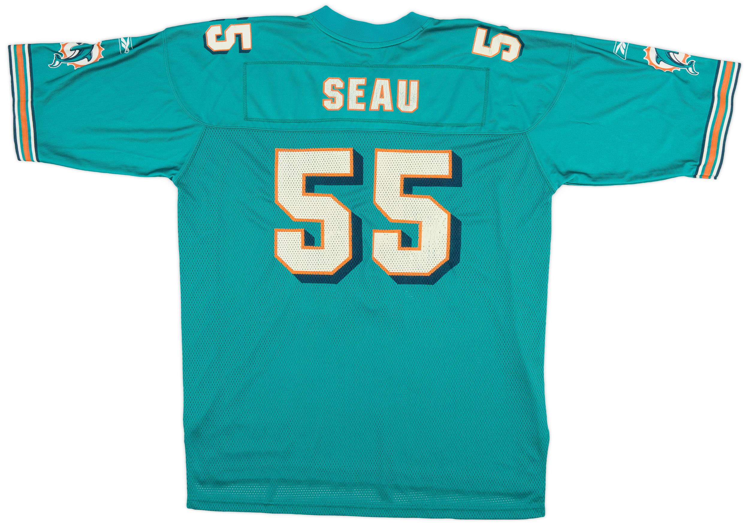 2003-04 Miami Dolphins Seau #55 Reebok On Field Home Jersey (Good) XL