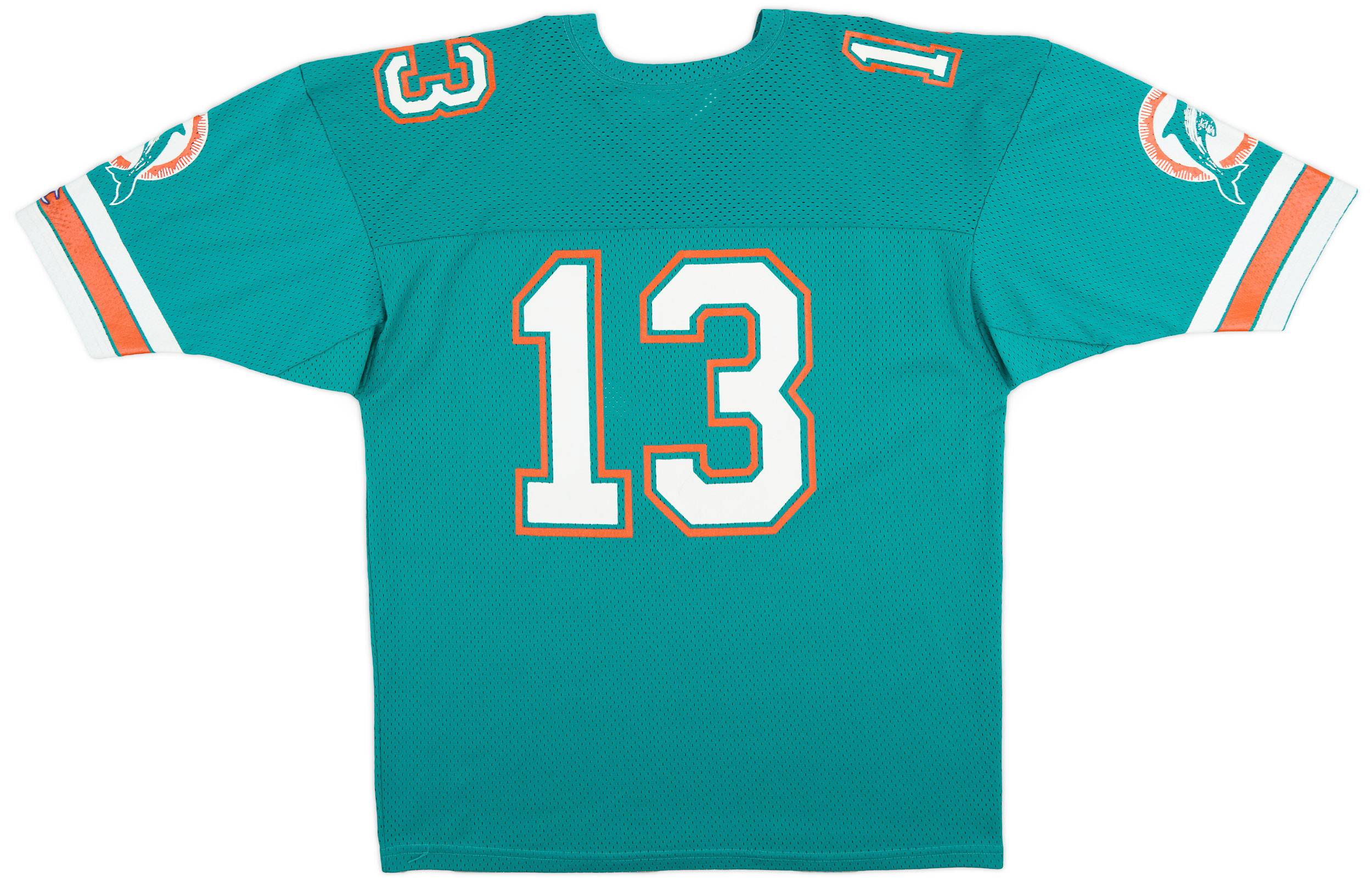 champion Miami dolphins 80s フットボールシャツ xl 1987-89 Miami Dolphins Marino #13 Champion Home Jersey (Excellent) XL