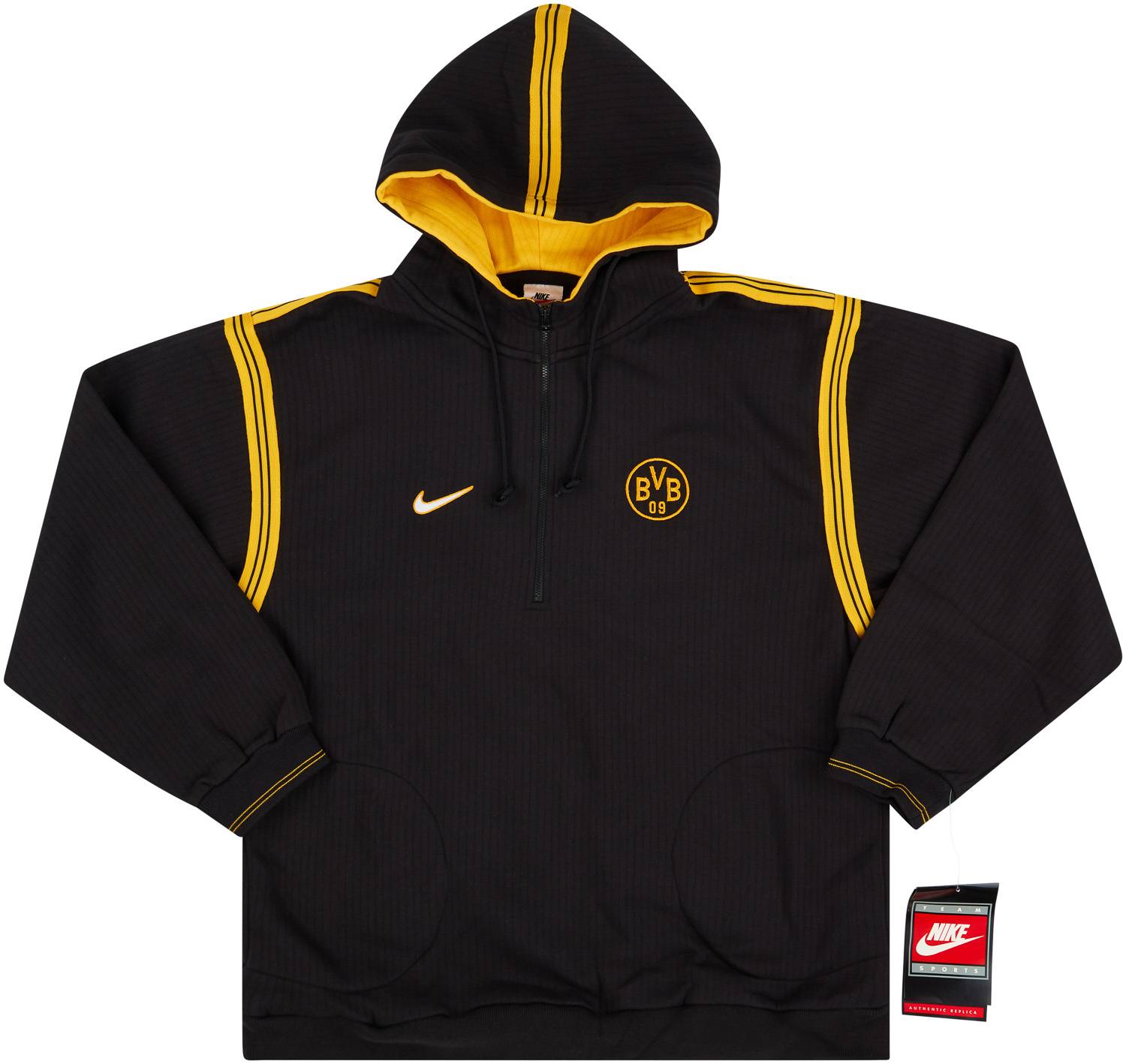 1998-00 Borussia Dortmund Nike 1/2 Zip Hooded Top