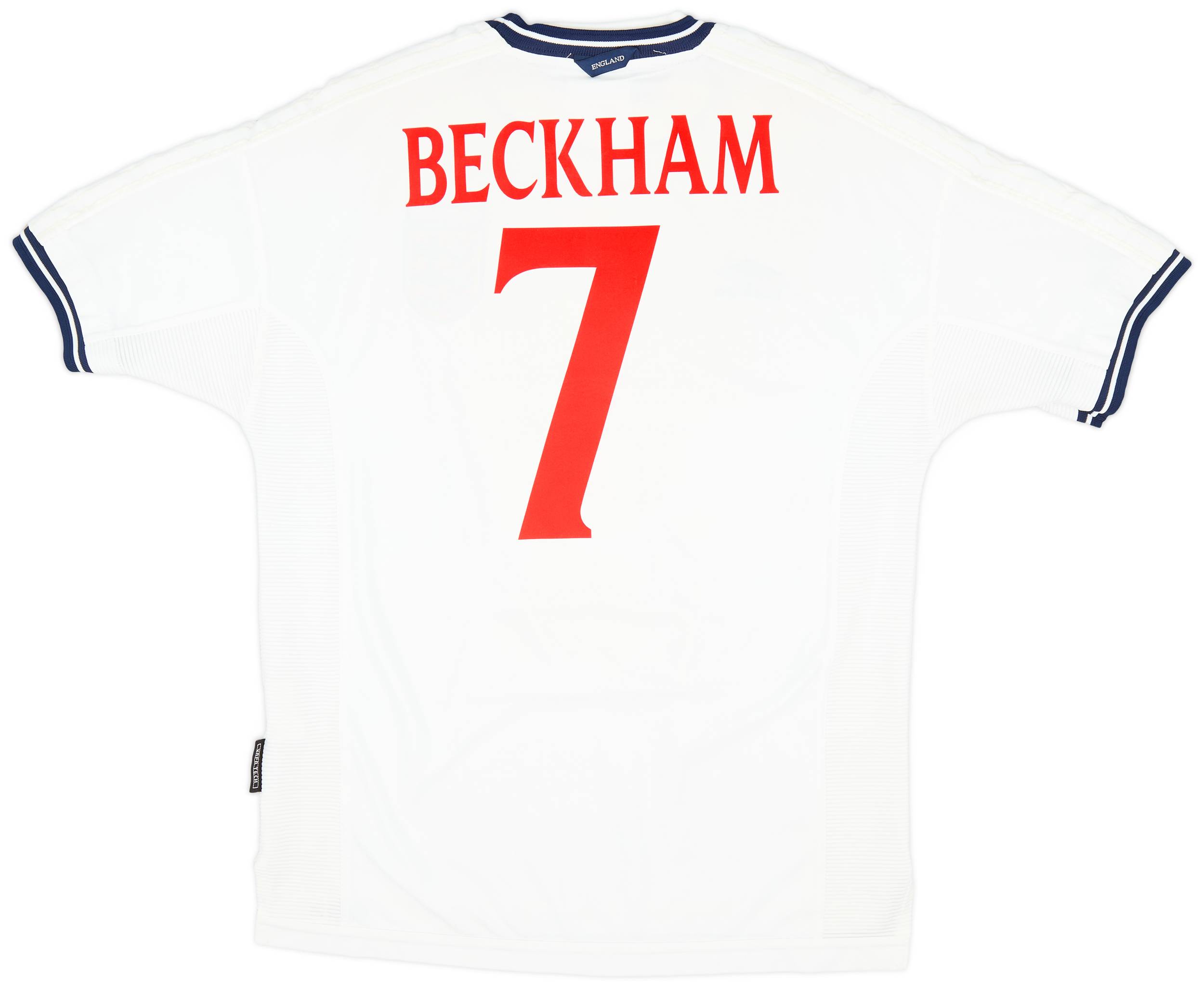 1999-01 England Home Shirt Beckham #7 - 9/10 - (L)