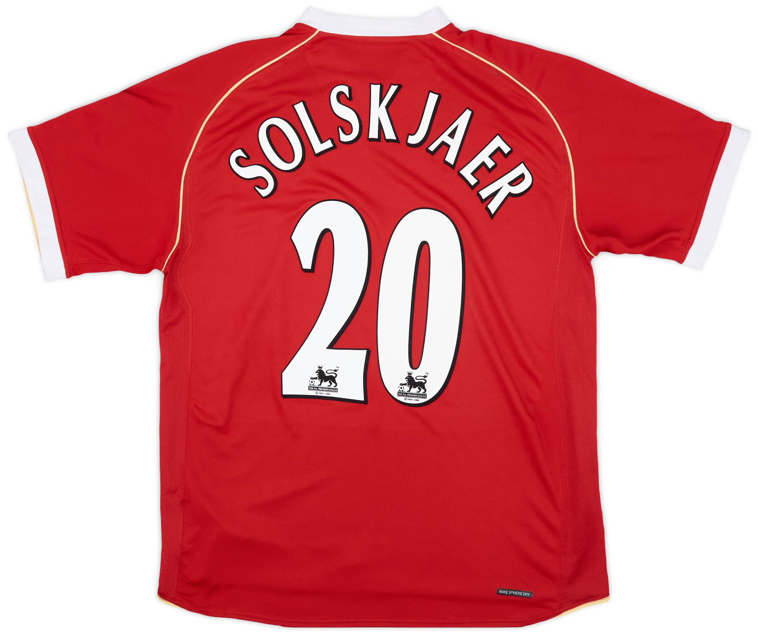 2006-07 Manchester United Home Shirt Solskjaer #20 - 8/10 - (L)