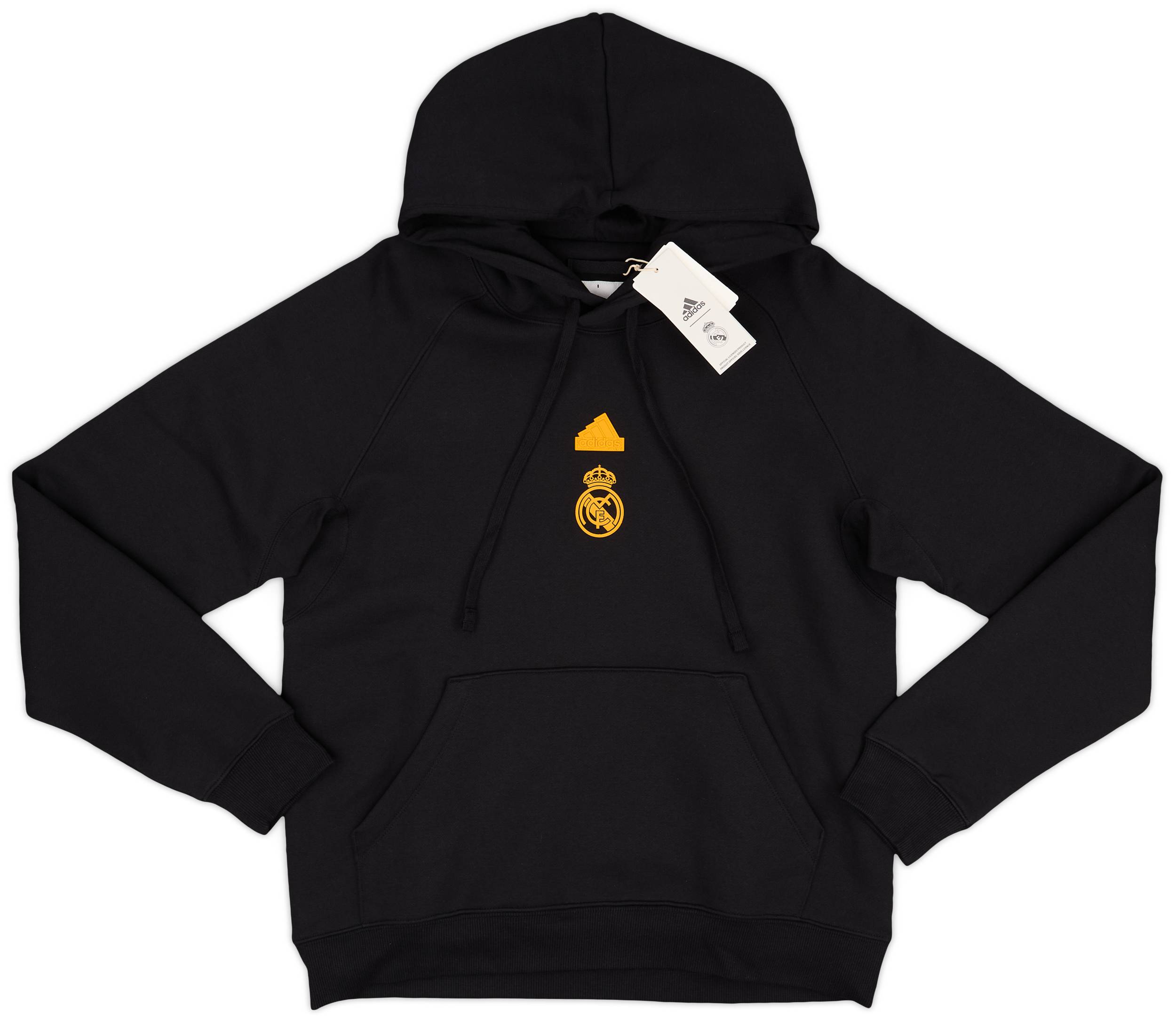 adidas Real Madrid XL 黒 サッカー ジャージ 2023-24 Real Madrid adidas Lifestyler Hooded Top (XS)
