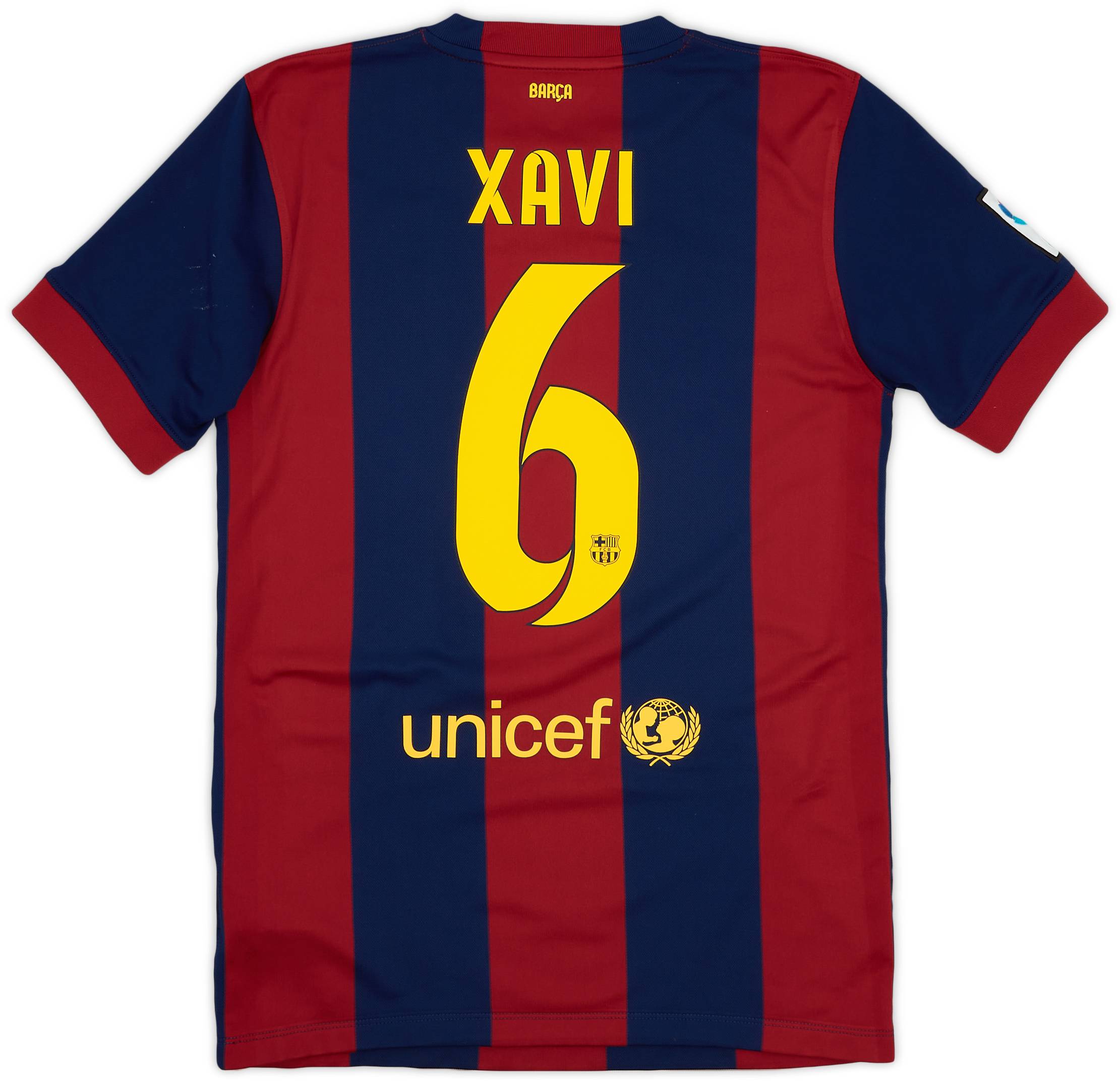 2014-15 Barcelona Home Shirt Xavi #6 - 8/10 - (S)