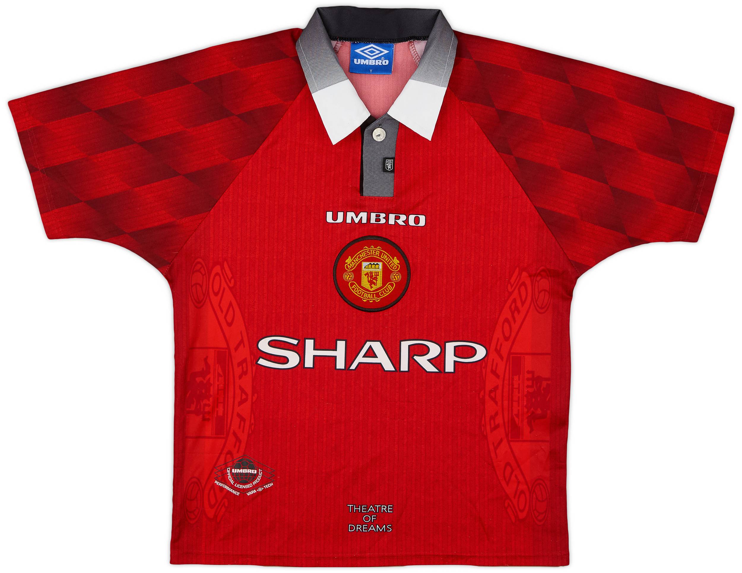 1996-98 Manchester United Home Shirt - 9/10 - (Y)