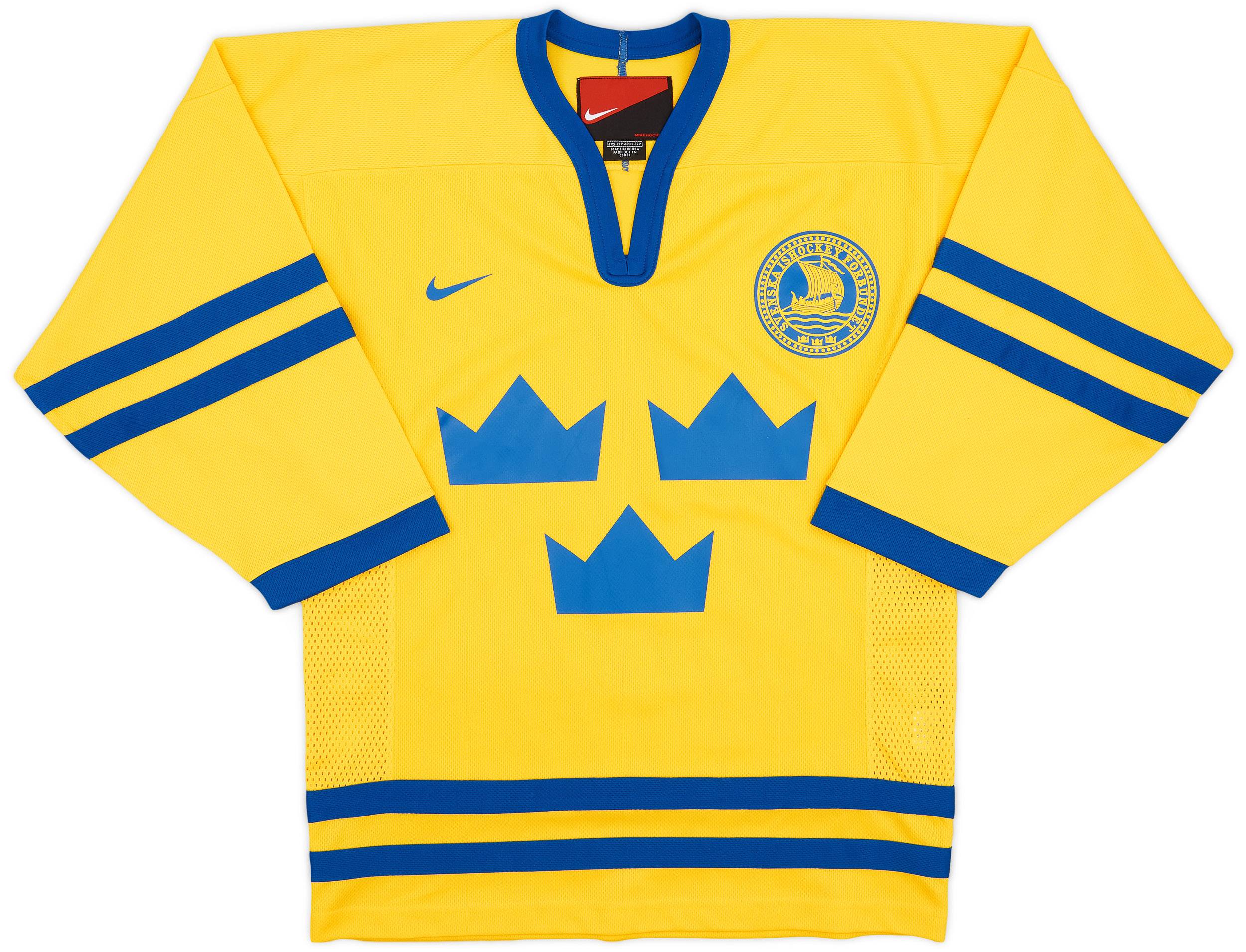 2000 04 Sweden National Hockey Team Nike Home Jersey 10 10 XS
