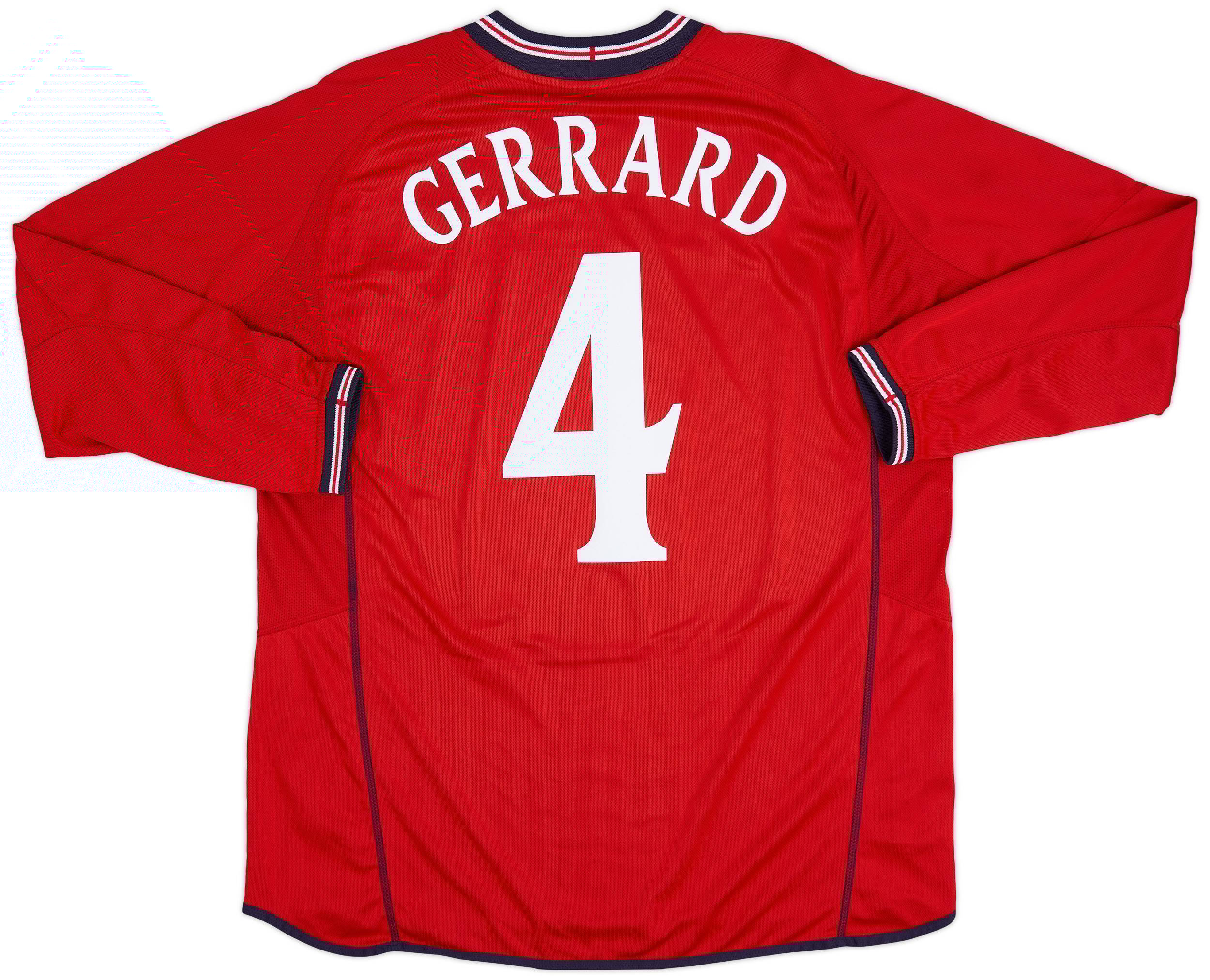 【安心発送】 2002-04 England Away L/S Shirt Gerrard #4 - 6/10 - (XL) ウェア