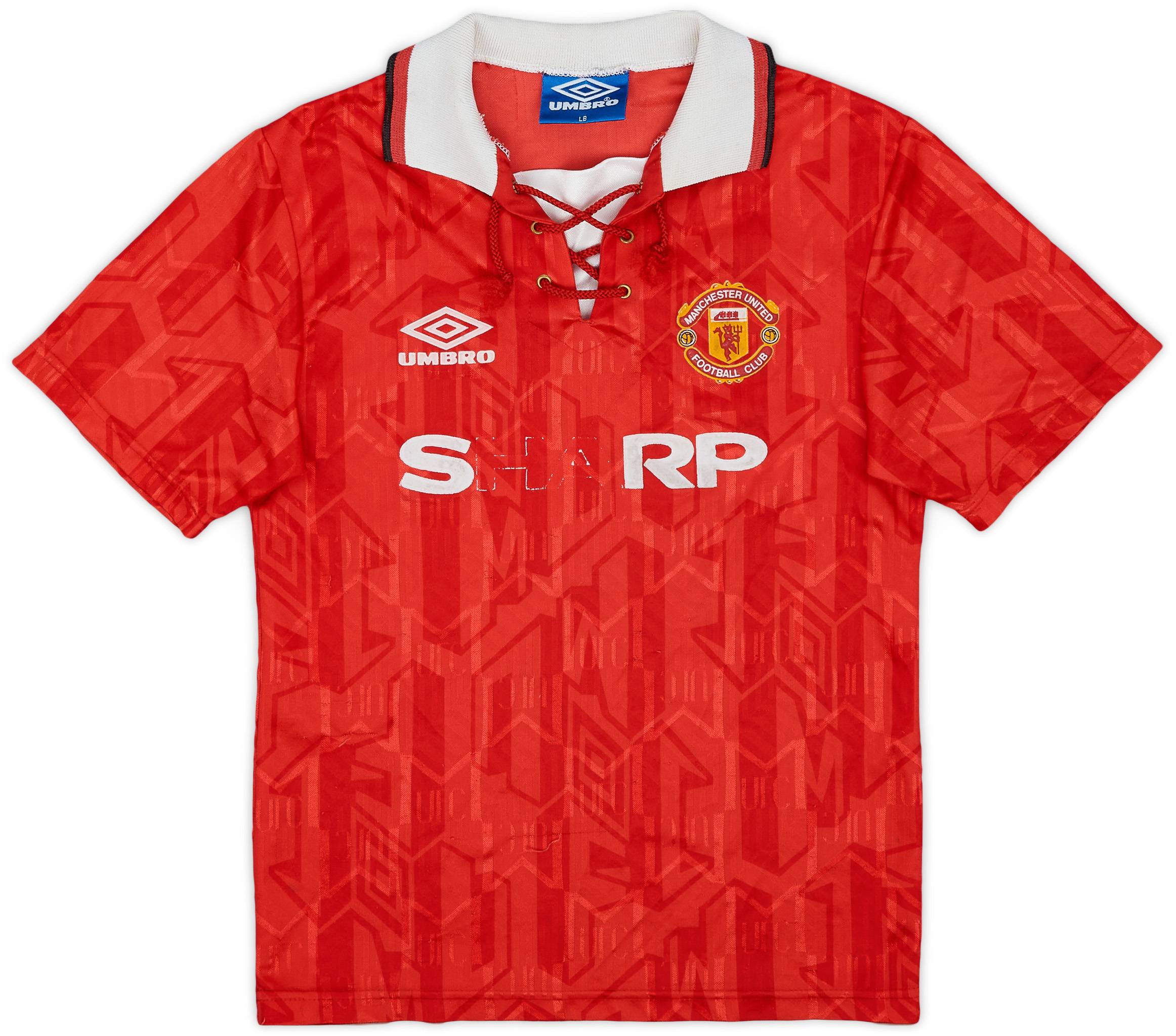 1992-94 Manchester United Home Shirt - 4/10 - (L.Boys)