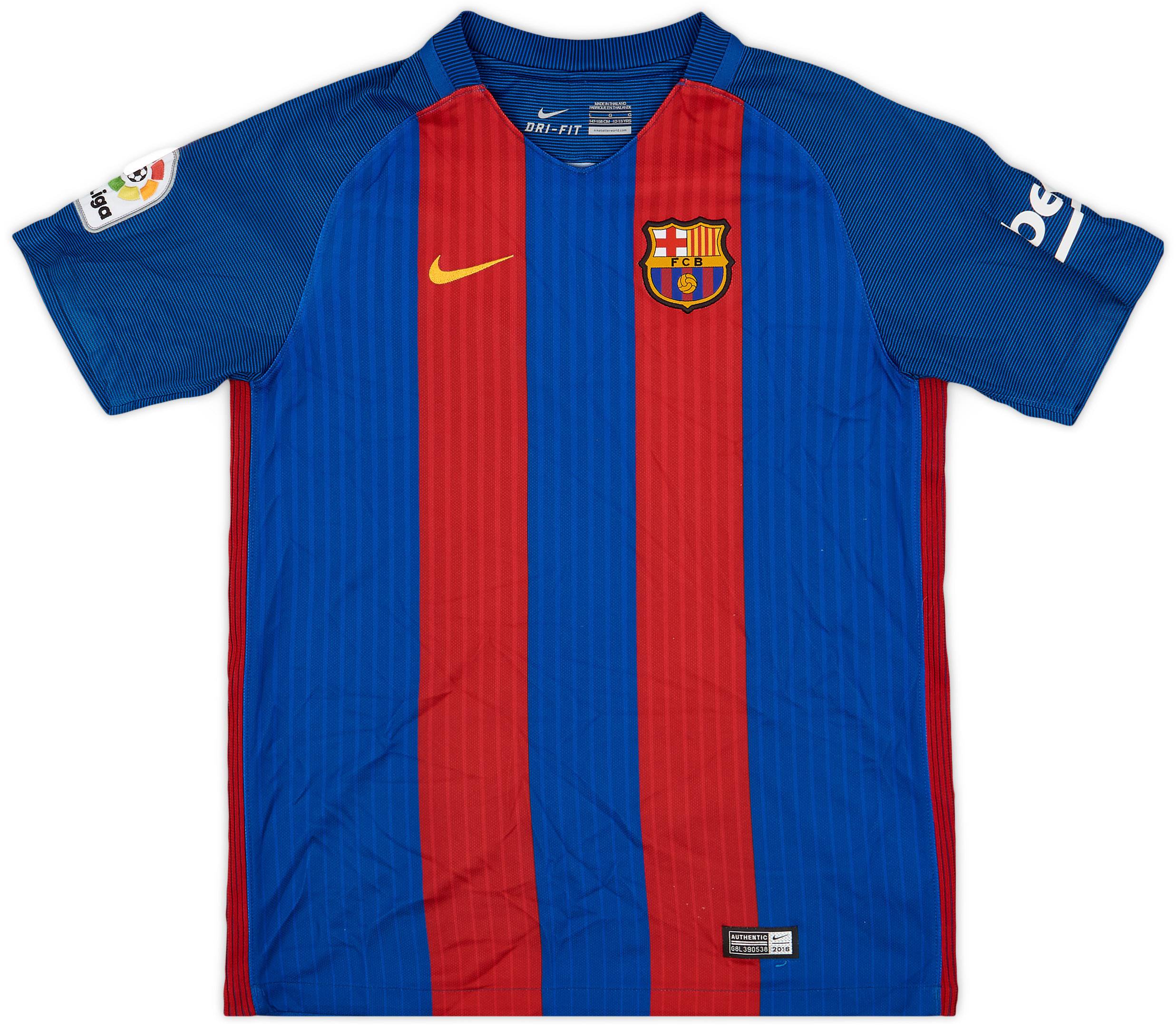 2016-17 Barcelona Home Shirt - 8/10 - (L.Boys)