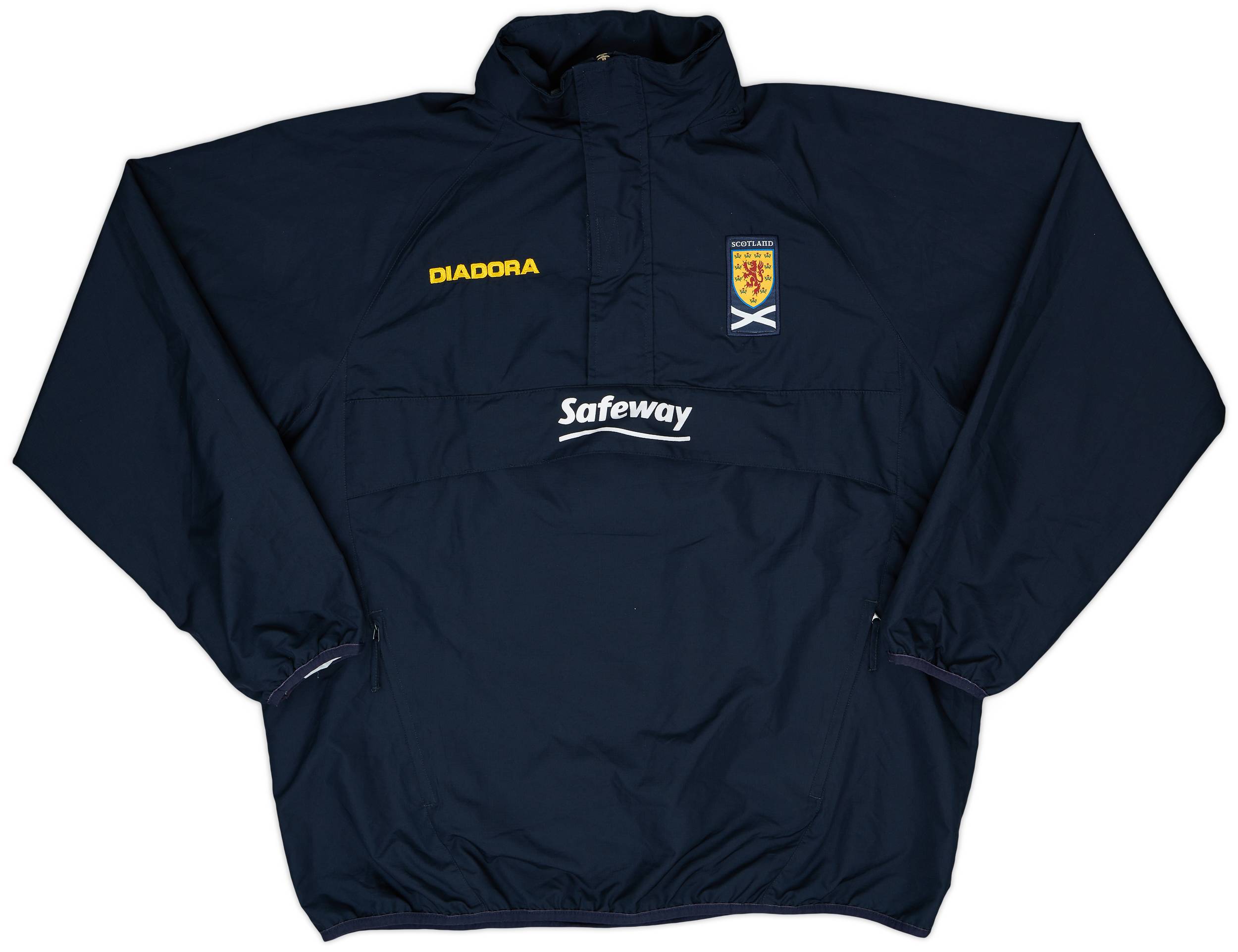 2004-05 Scotland Diadora Hooded 1/4 Zip Rain Jacket - 8/10 - (M)