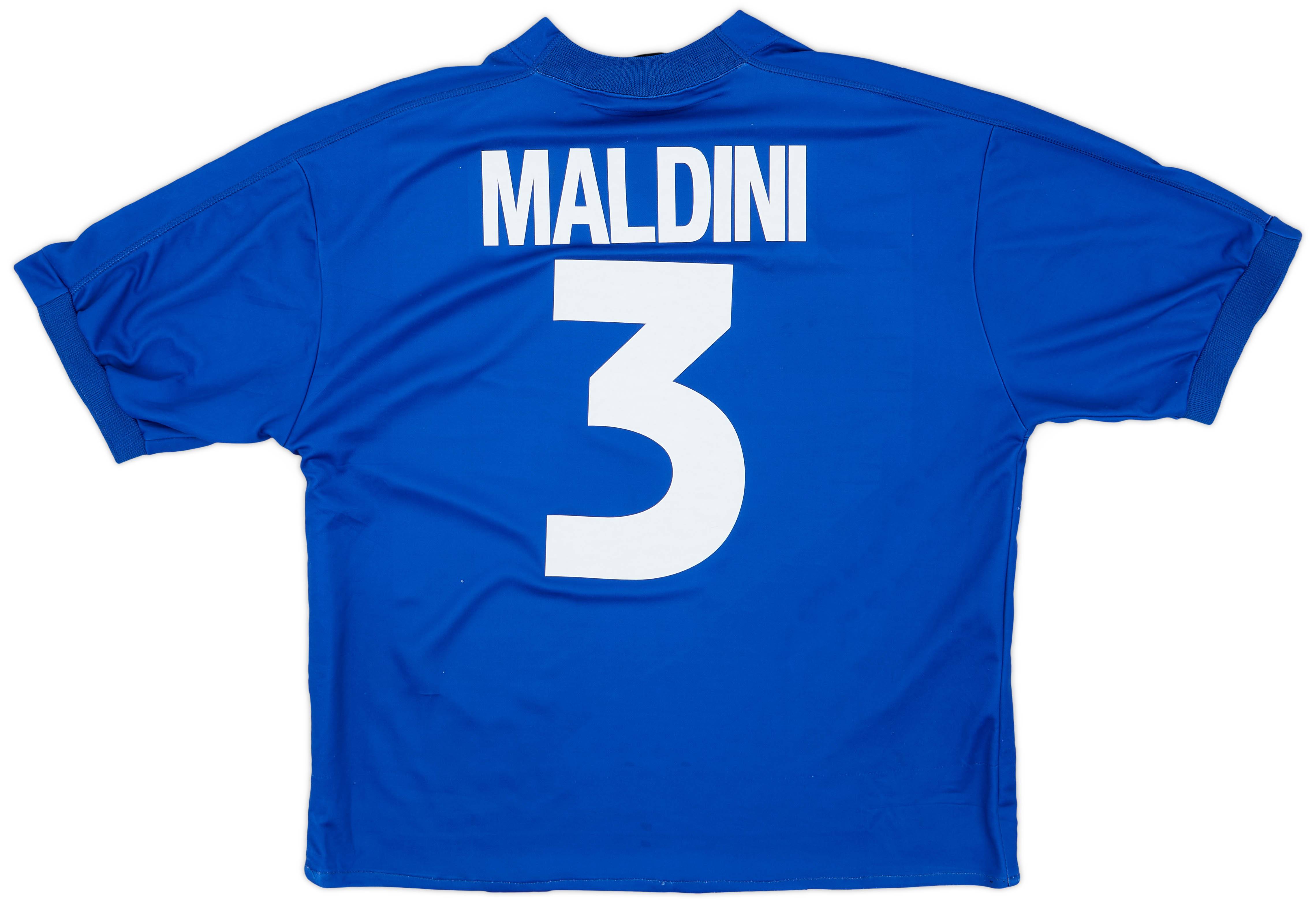 1998-99 Italy Home Shirt Maldini #3 - 7/10 - (XL)