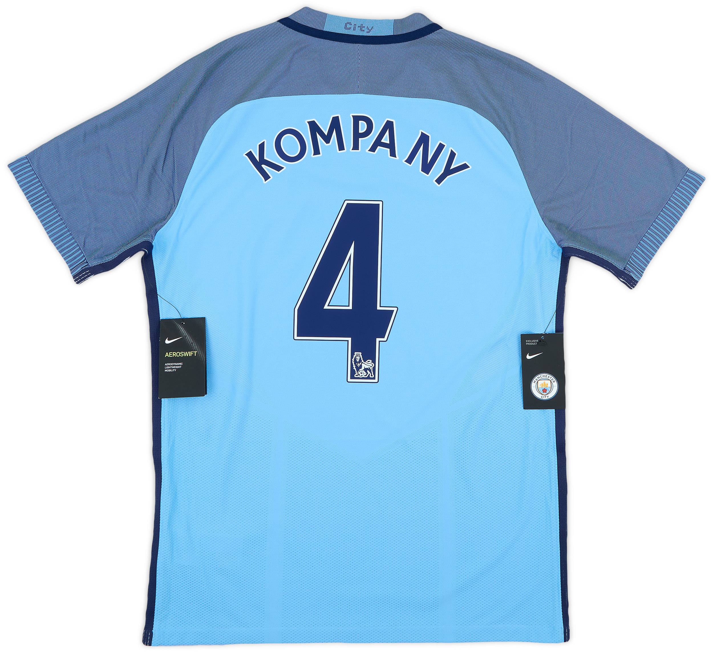 2016-17 Manchester City Authentic Home Shirt Kompany #4 (L)