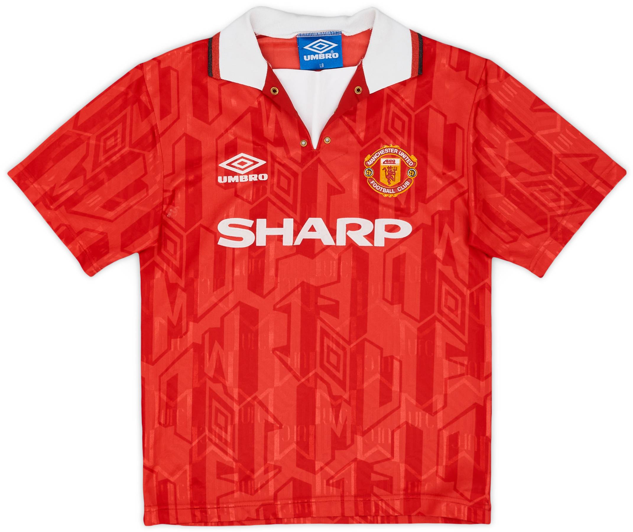 1992-94 Manchester United Home Shirt - 8/10 - (L.Boys)