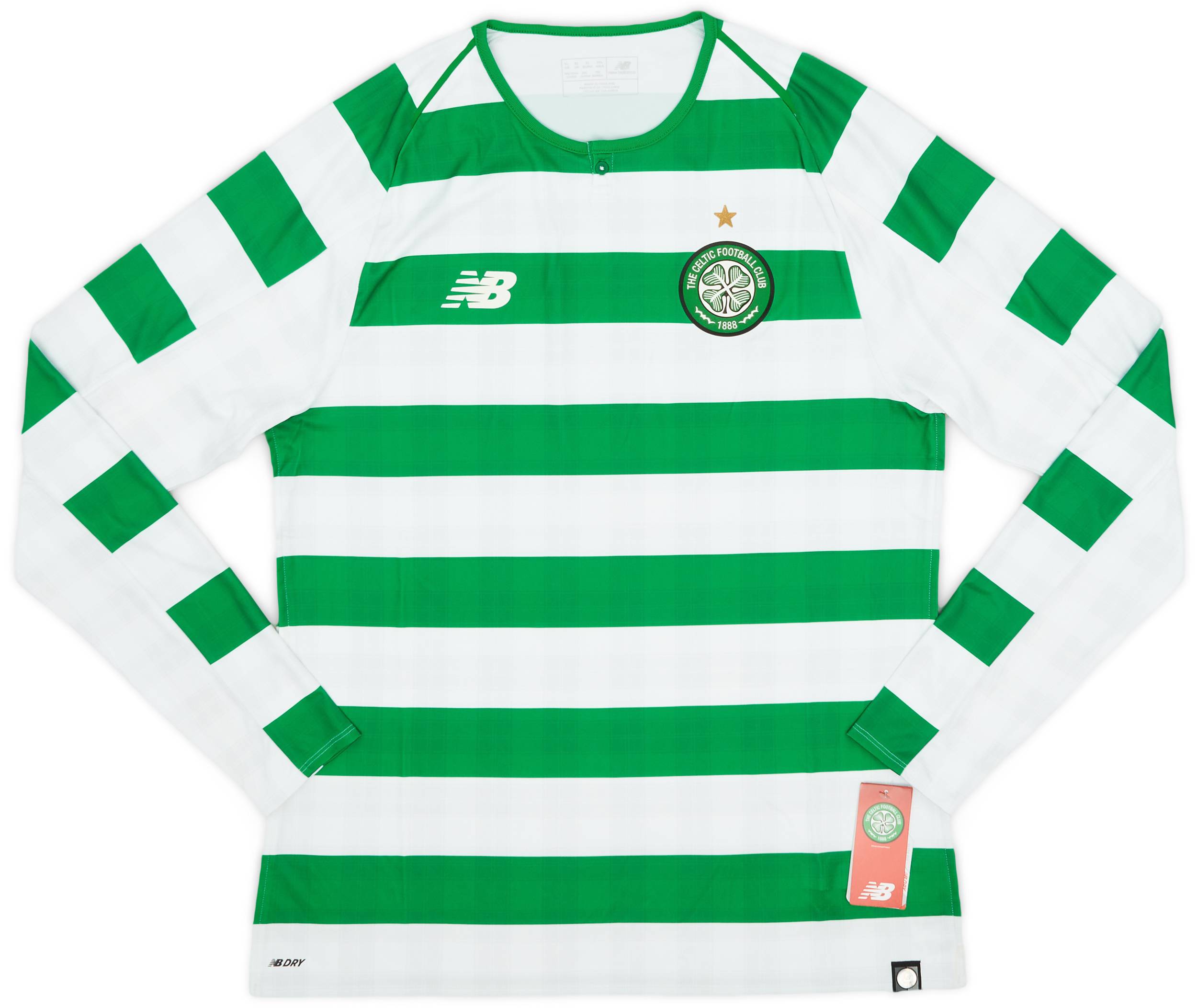 2018 19 Celtic Authentic Home L S Shirt XL