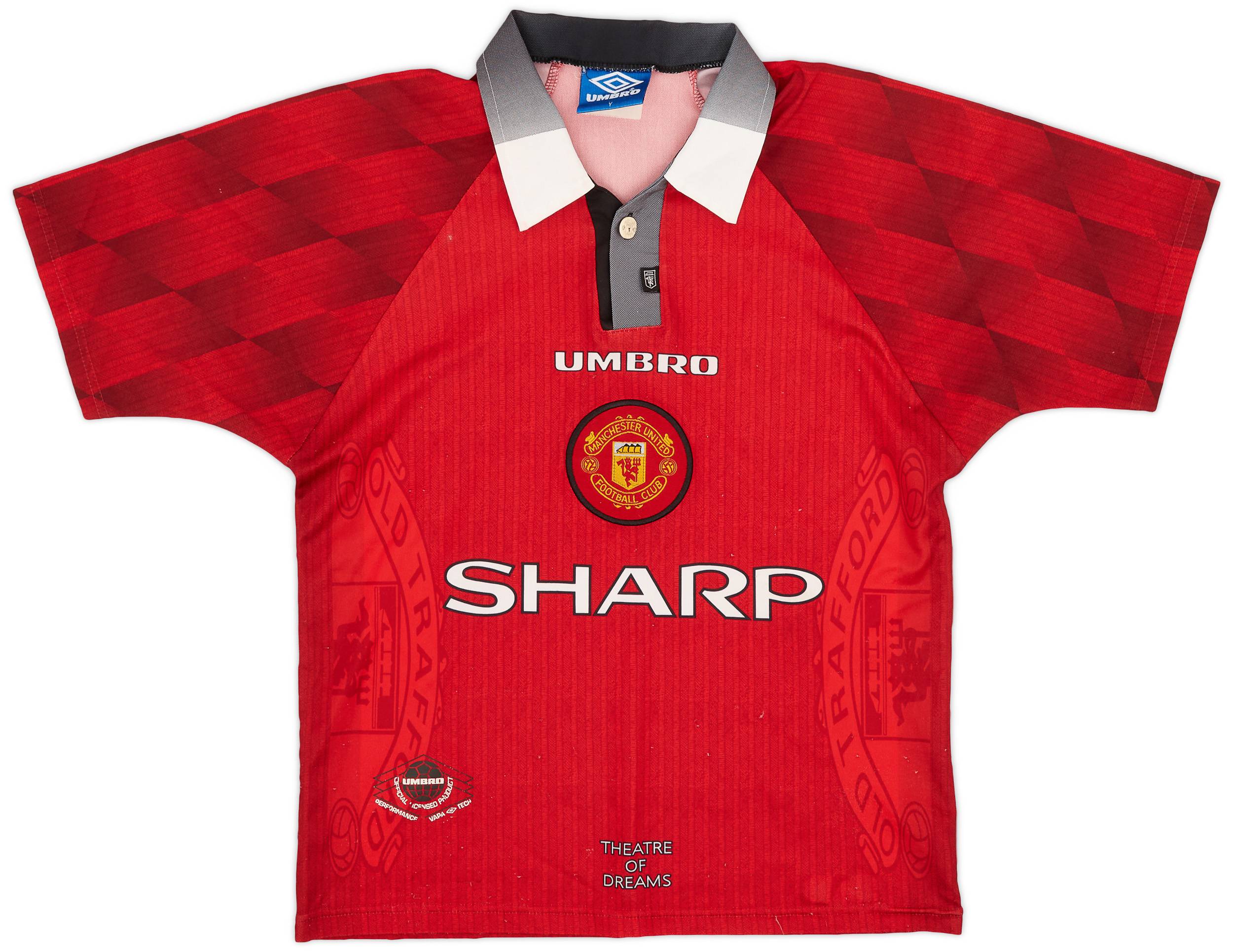 1996-98 Manchester United Home Shirt - 8/10 - (Y)