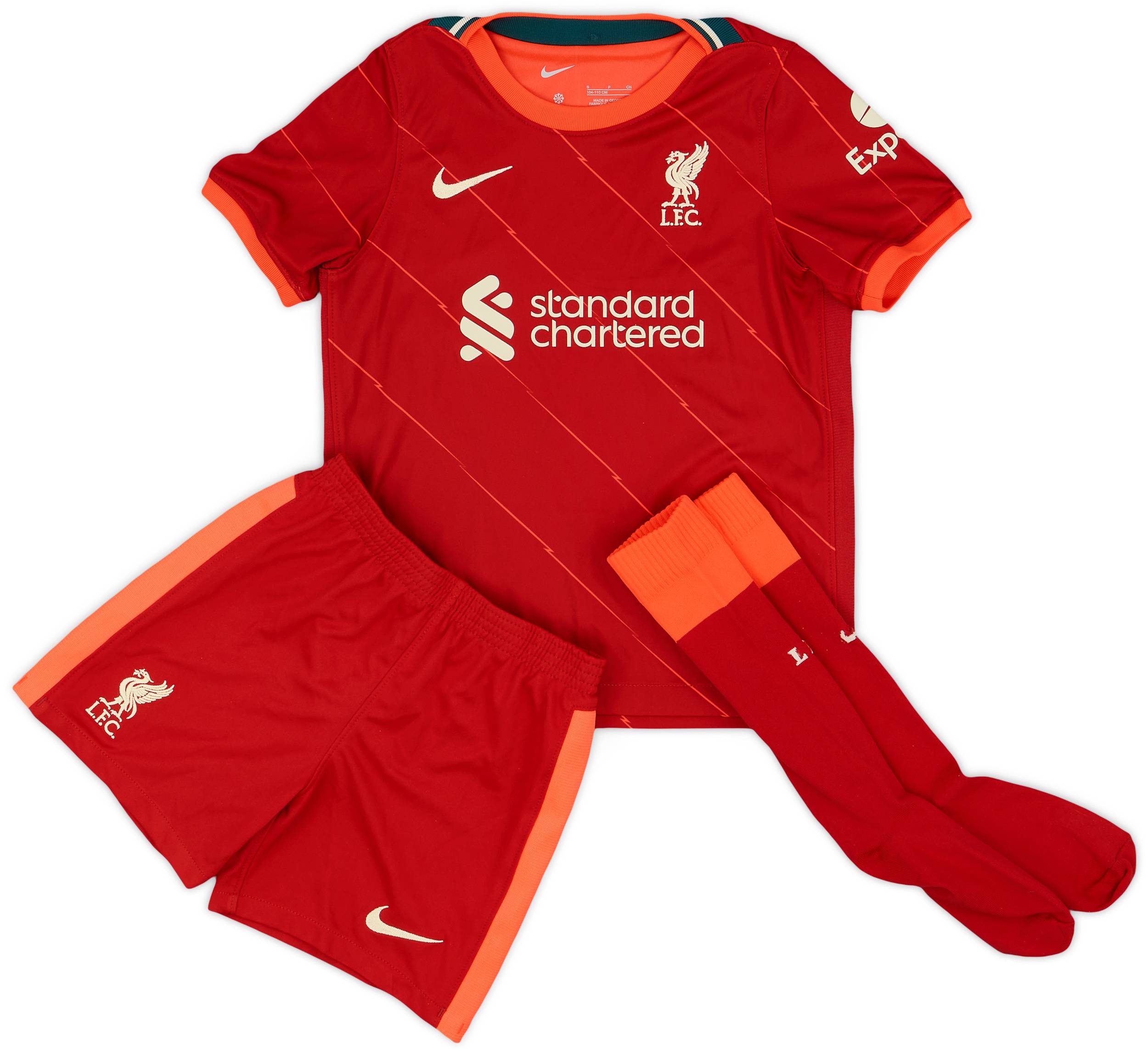 2021-22 Liverpool Home Full Kit - 10/10 - (4-5 Years)