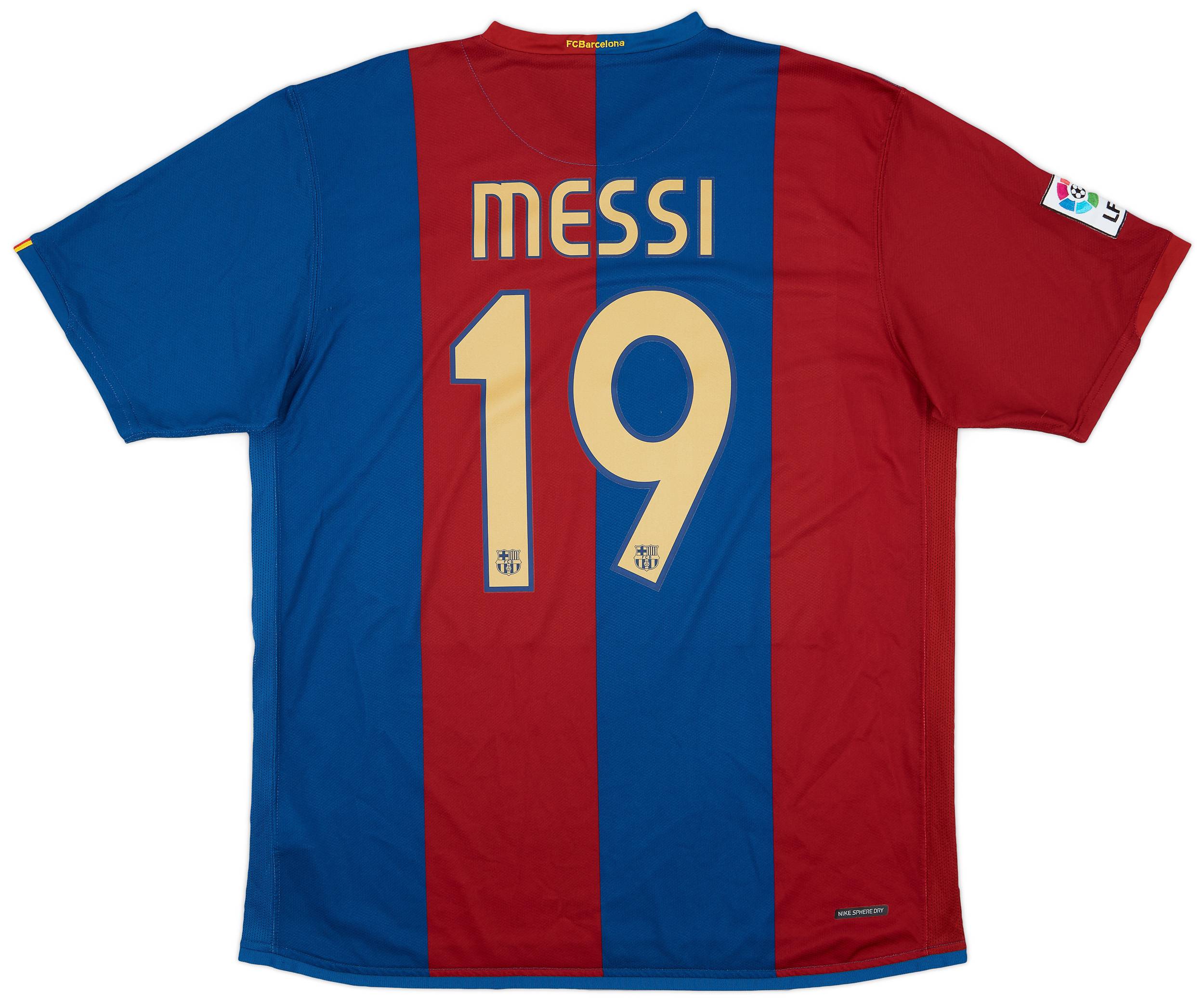 2006-07 Barcelona Home Shirt Messi #19 - 9/10 - (XL)