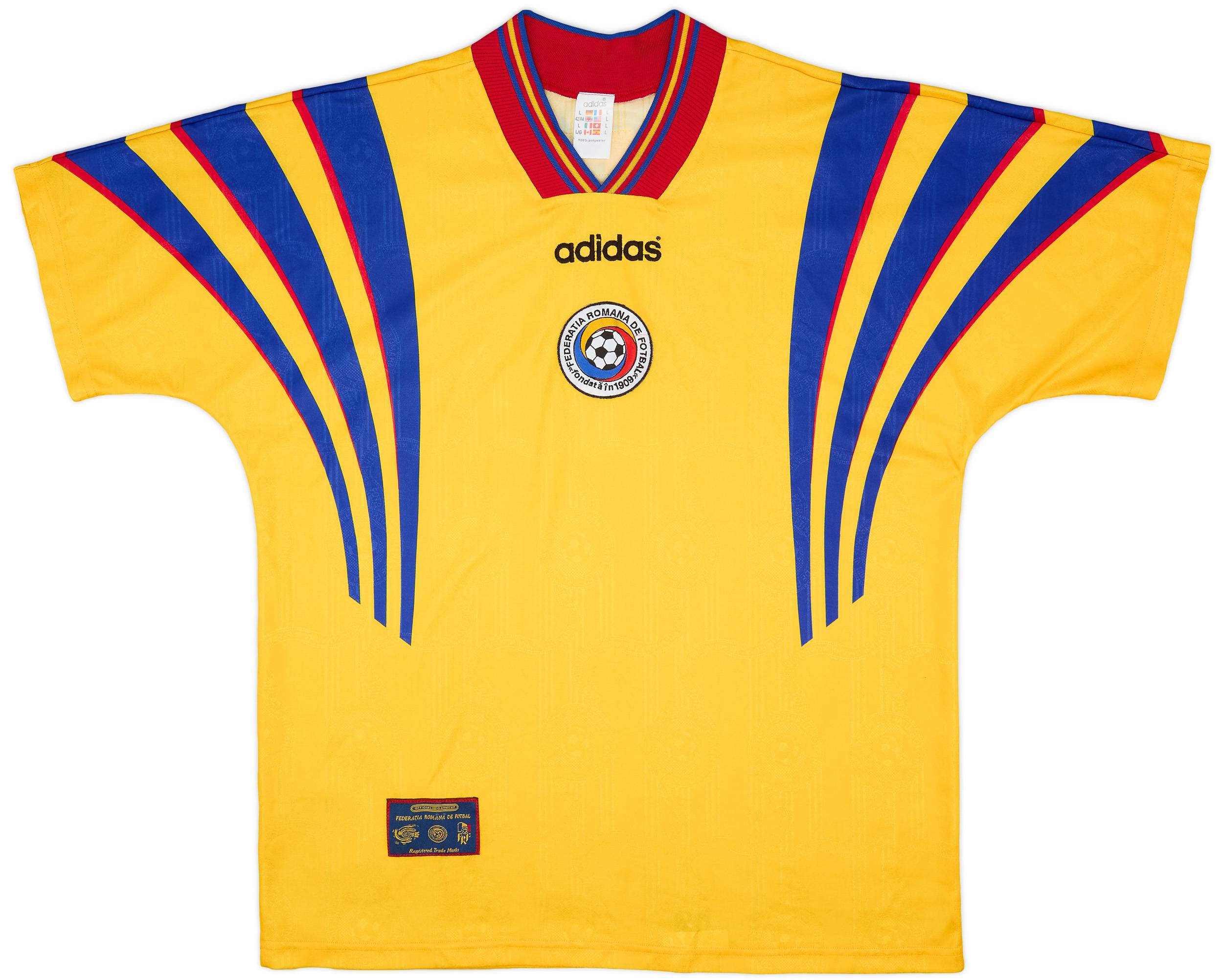 24時間限定タイムセール 1996-98 Romania Home Shirt - 9/10 - (L) ウェア