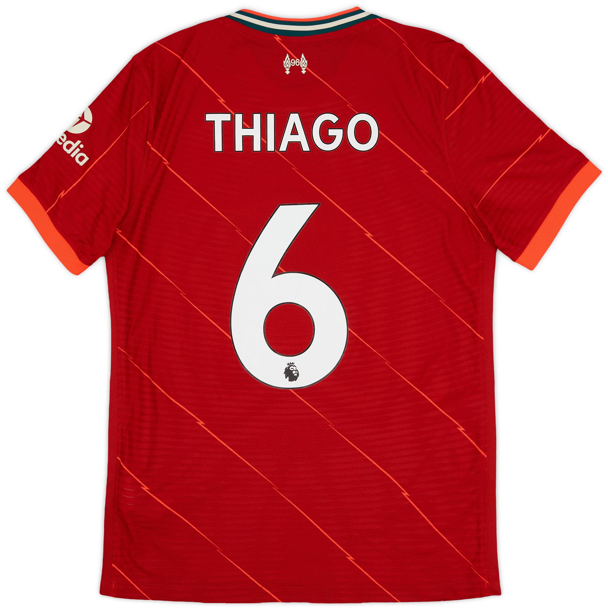 2021-22 Liverpool Authentic Home Shirt Thiago #6 - 8/10 - (M)