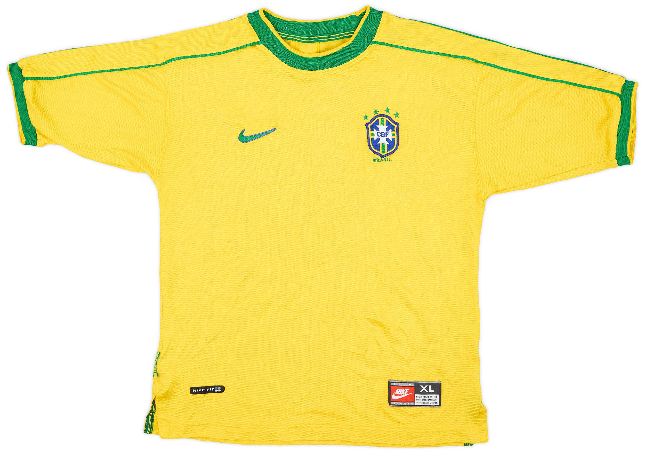 1998-00 Brazil Home Shirt - 6/10 - (XL.Boys)