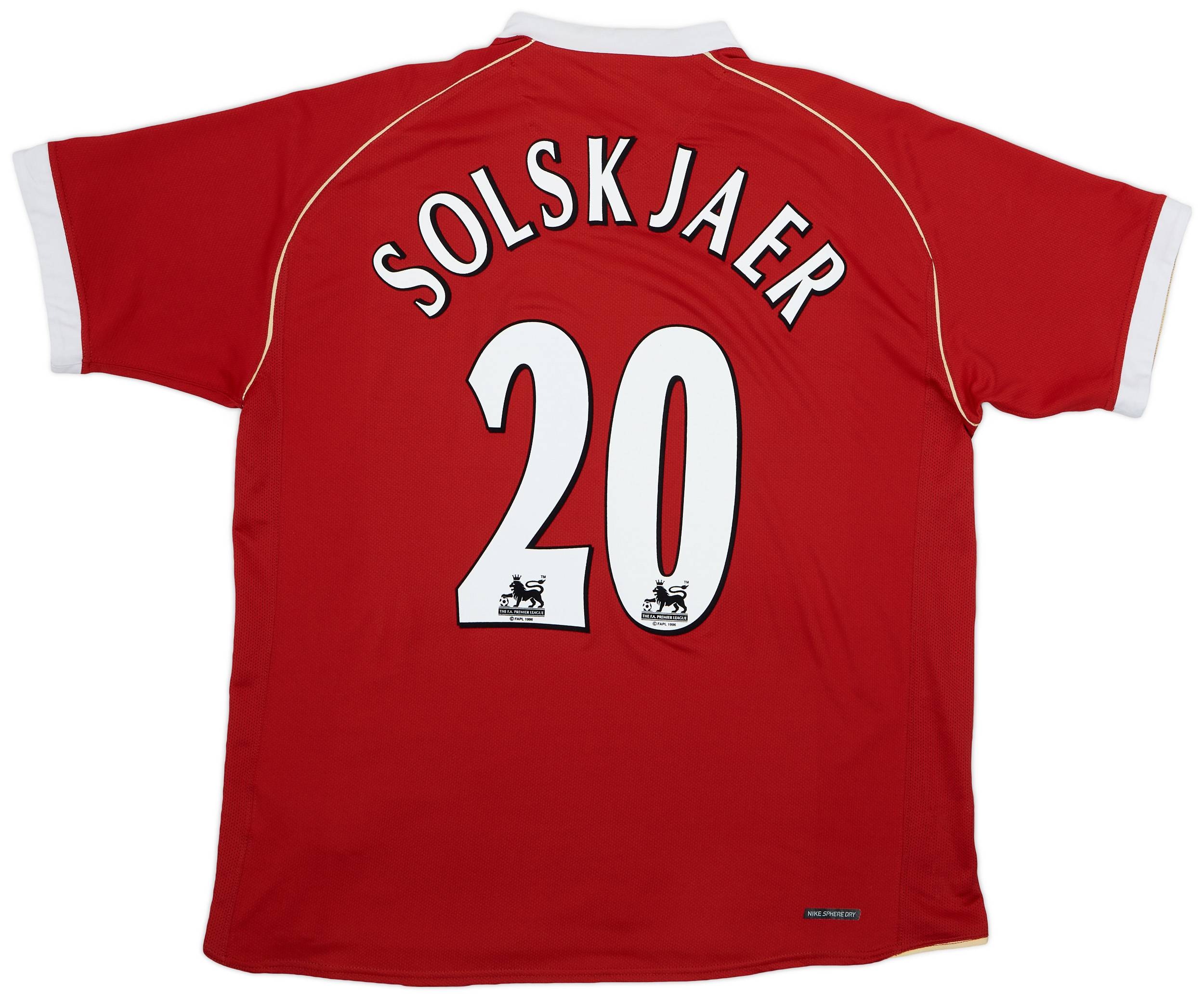 2006-07 Manchester United Home Shirt Solskjaer #20 - 7/10 - (XL)