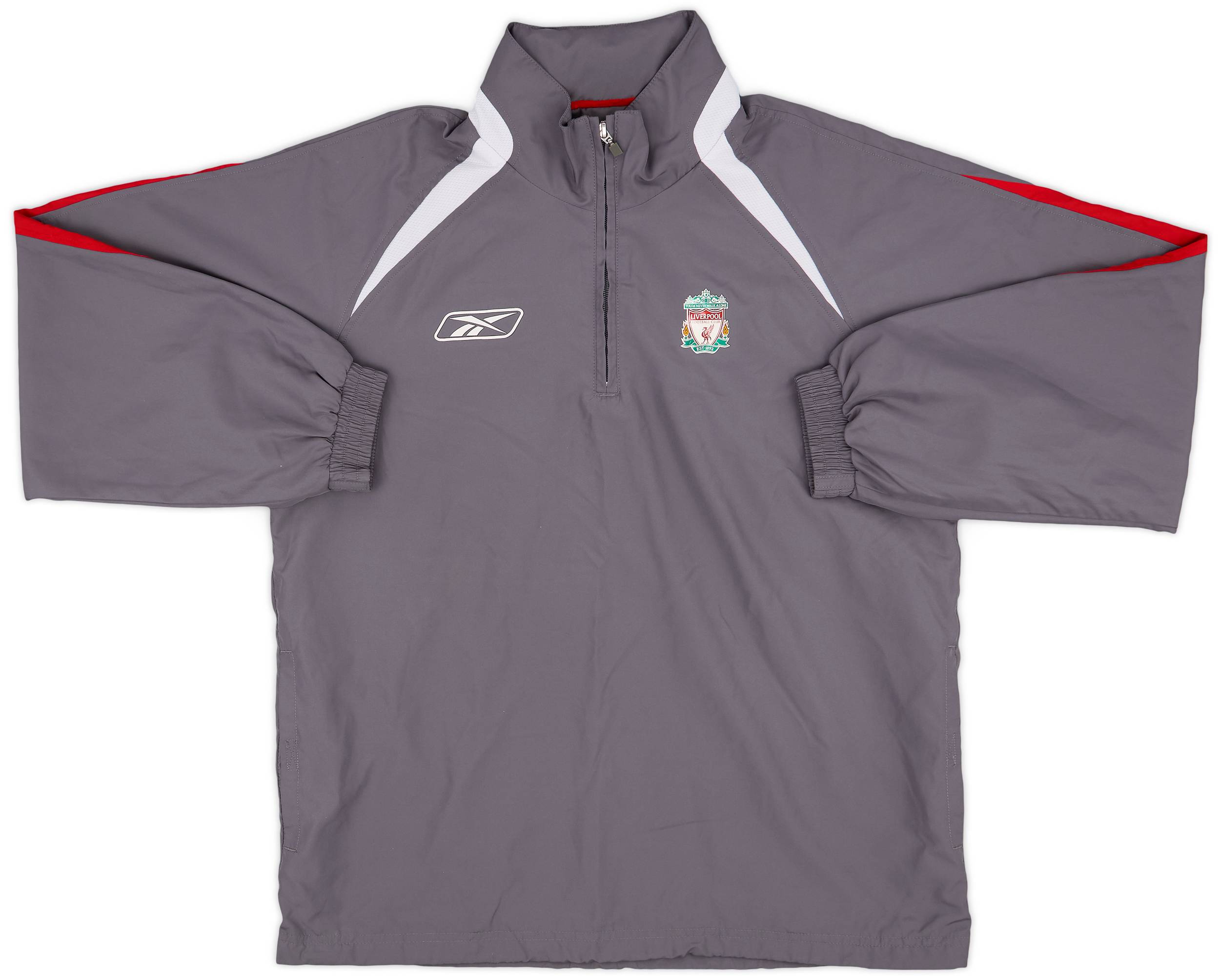 2005-06 Liverpool Reebok Hooded 1/4 Zip Rain Jacket - 8/10 - (M)