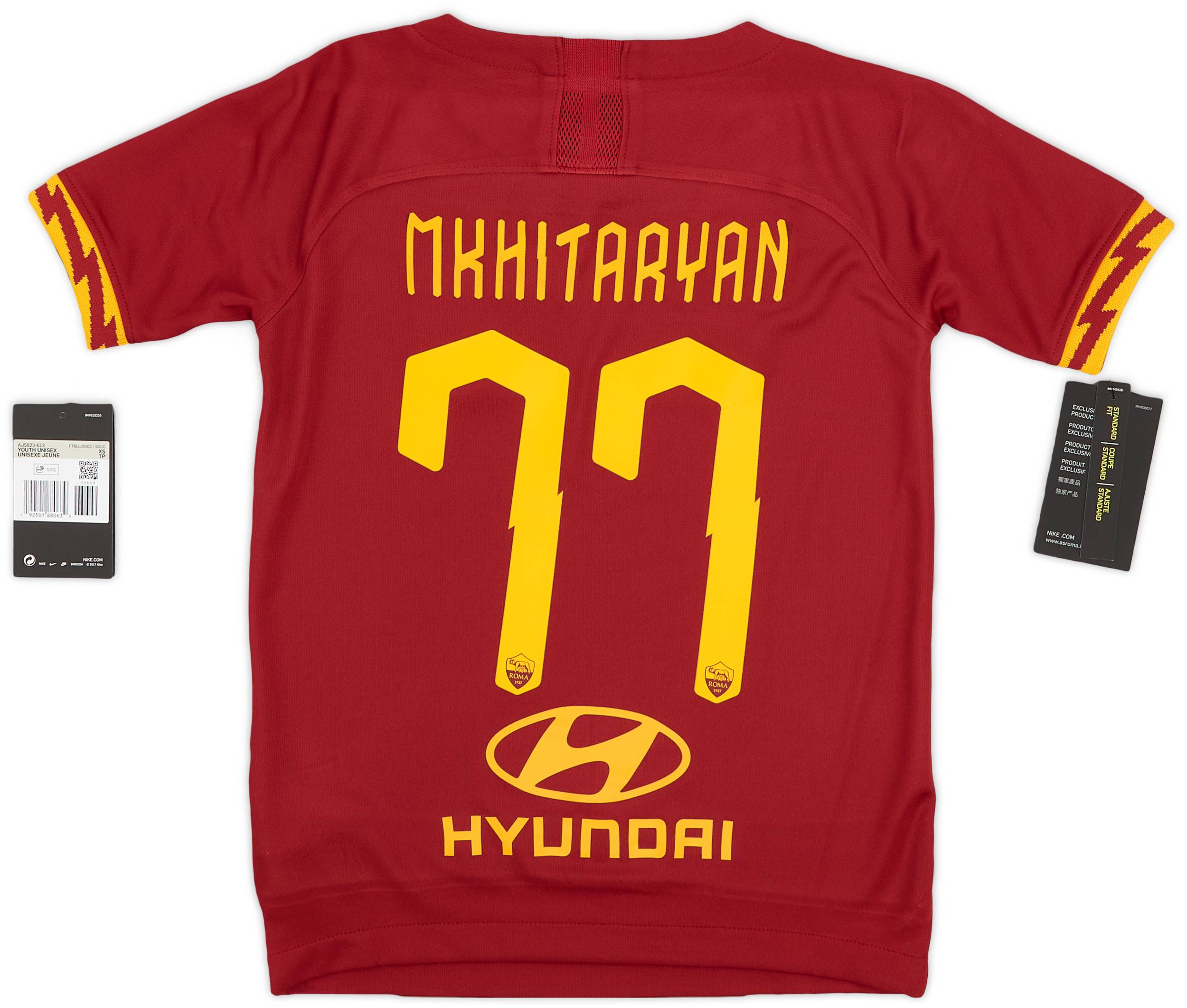 2019 20 Roma Home Shirt Mkhitaryan 77 XS.Boys
