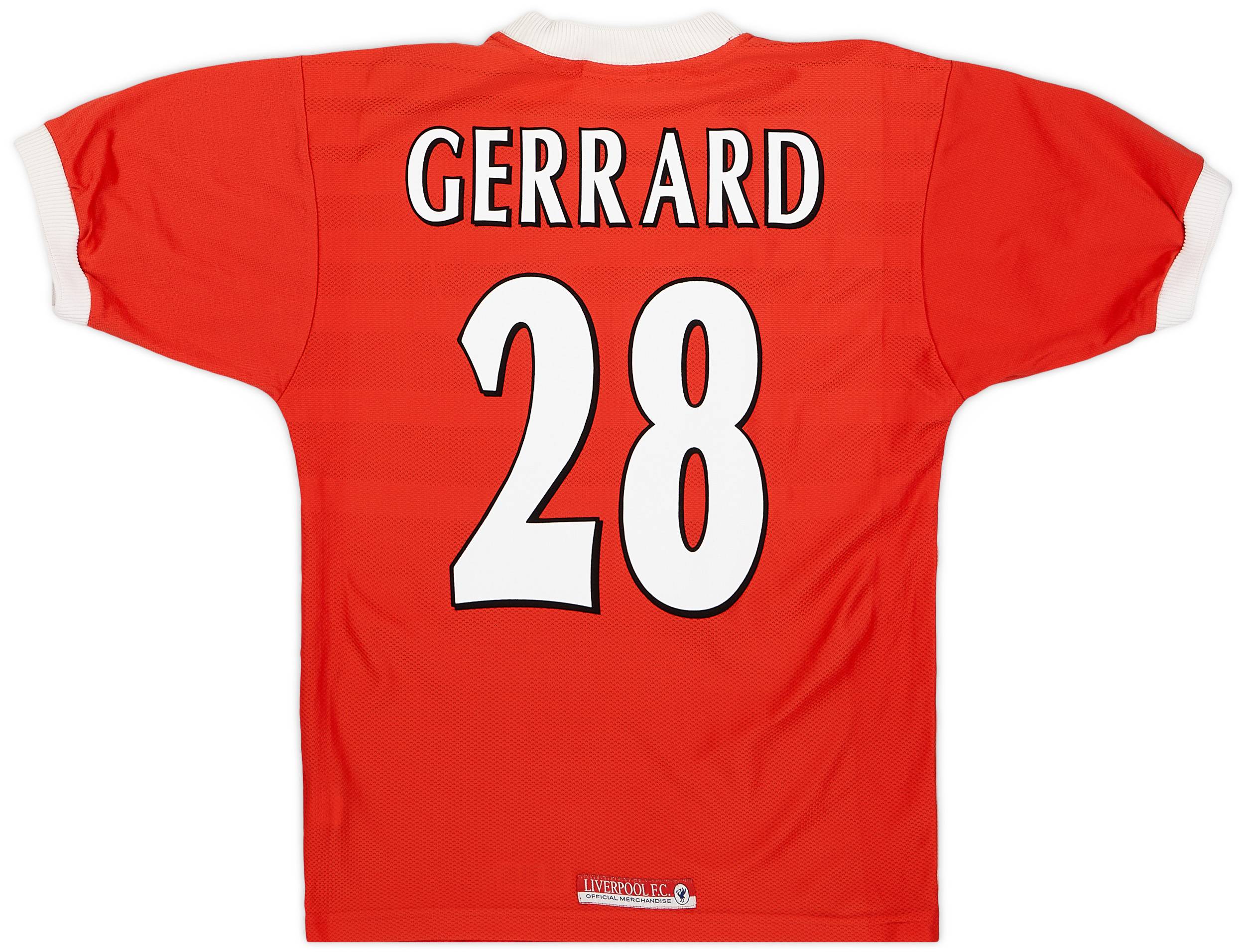 1998-00 Liverpool Home Shirt Gerrard #28 - 8/10 - (S)