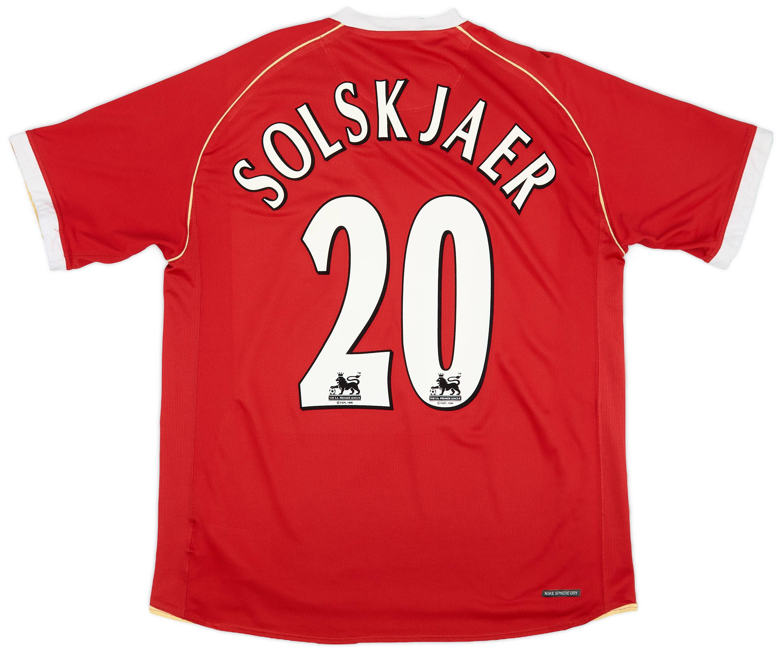 2006-07 Manchester United Home Shirt Solskjaer #20 - 7/10 - (L)