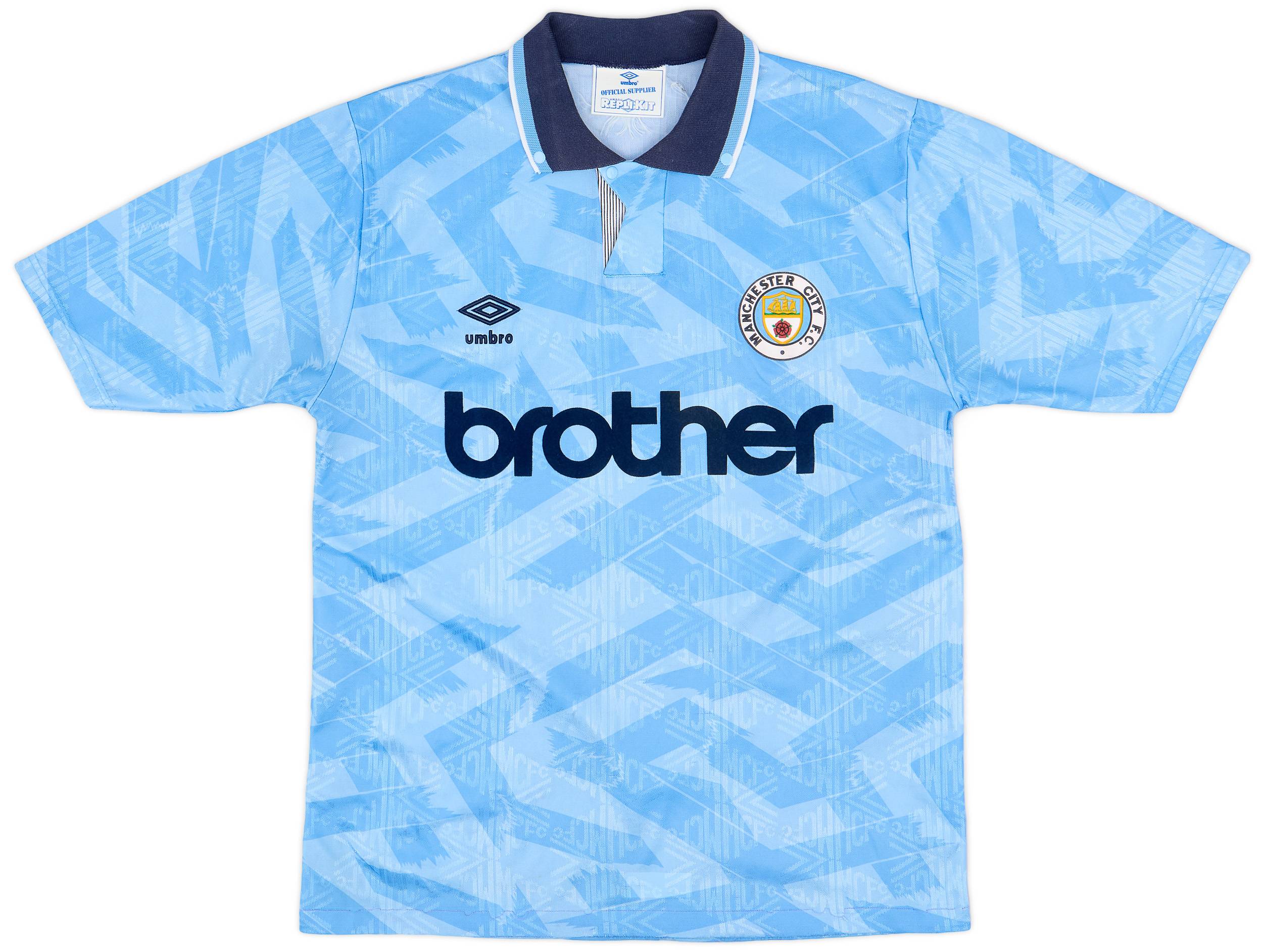 1991-93 Manchester City Home Shirt - 8/10 - (M)