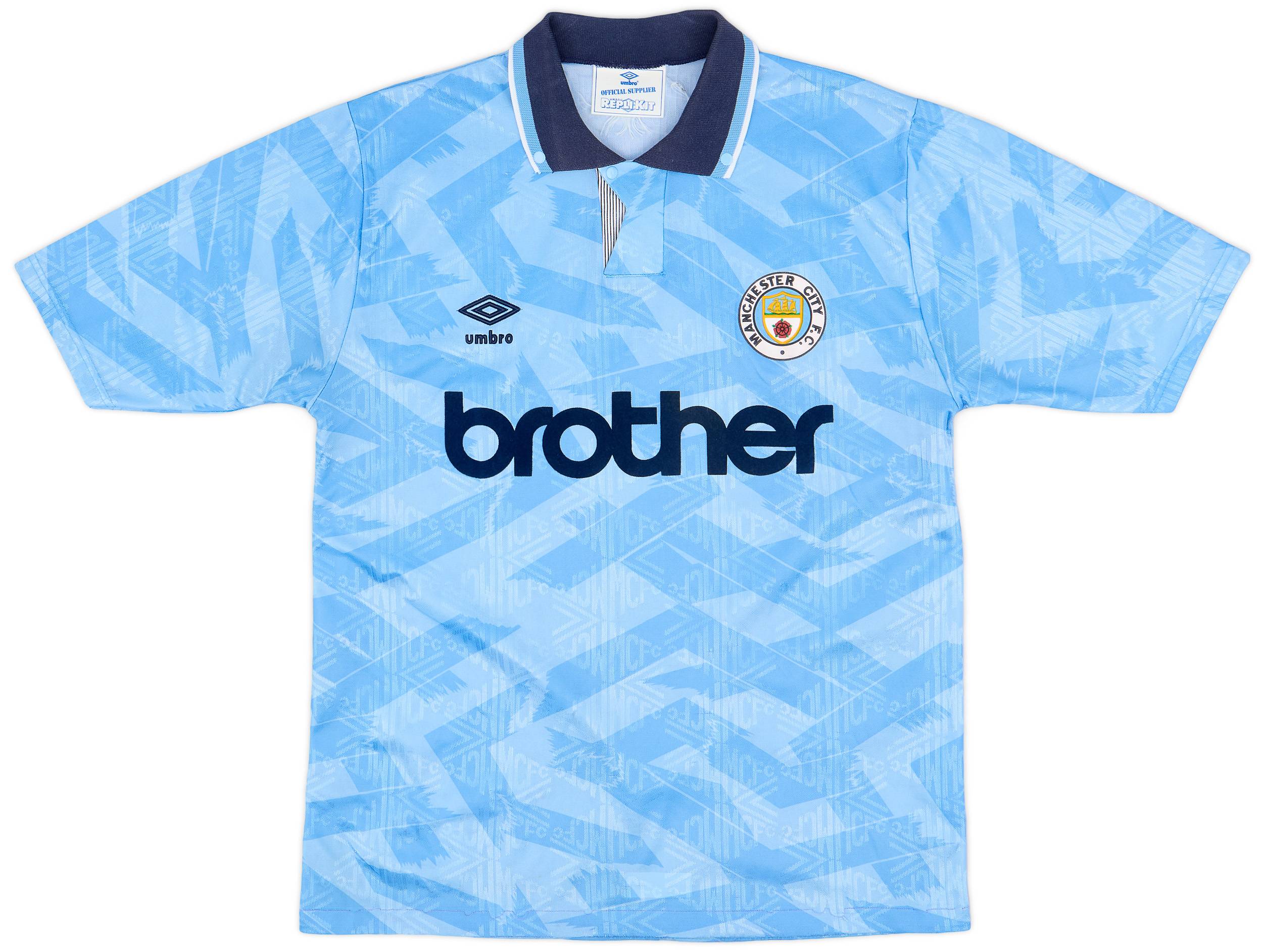 Manchester City 1991-1993 ユニフォーム brother 1991-93 Manchester City Home Shirt - 8/10 - (M)