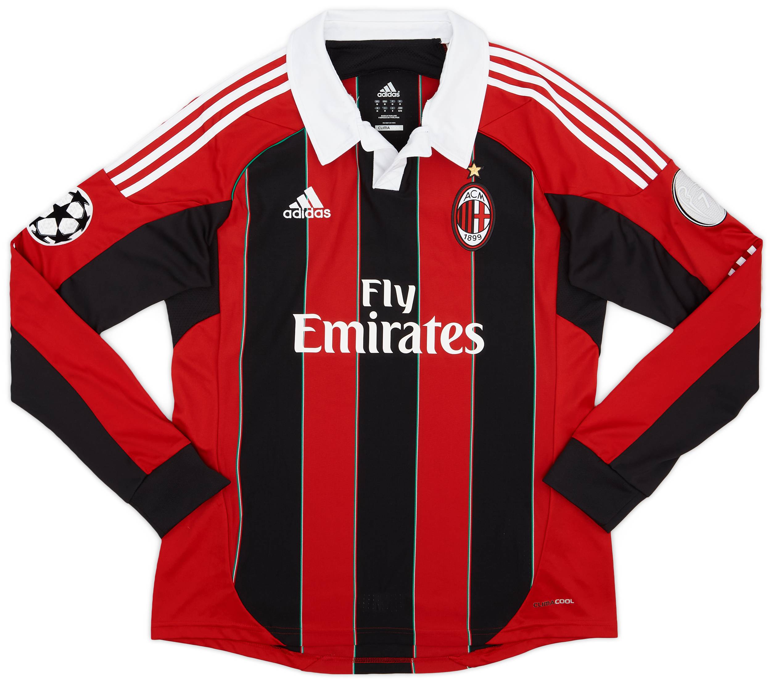 2012-13 AC Milan Home L/S Shirt - 6/10 - (M)