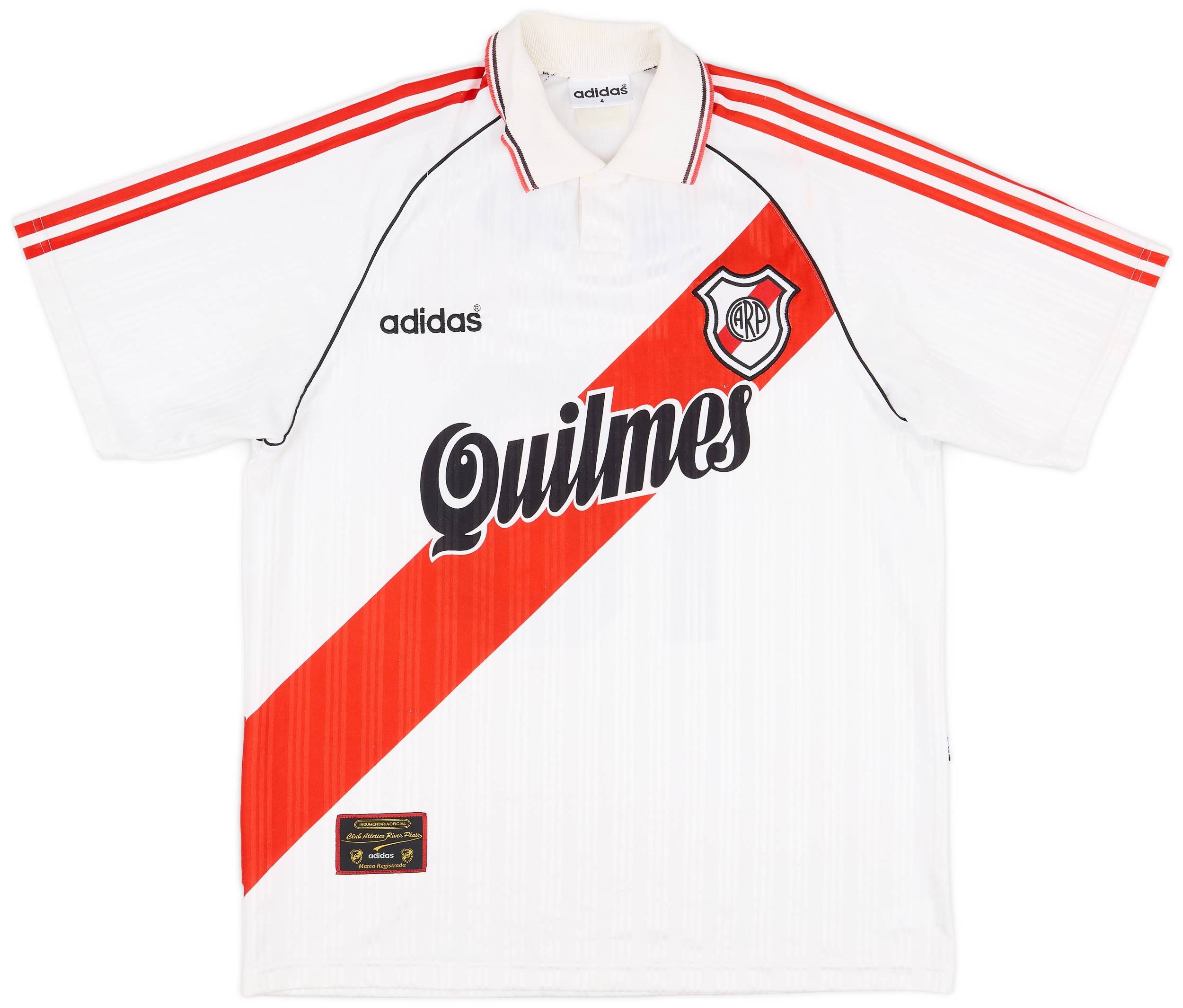 【誠実】 River 1995-96 Plate (L) - 7/10 - #10 Shirt Home ウェア