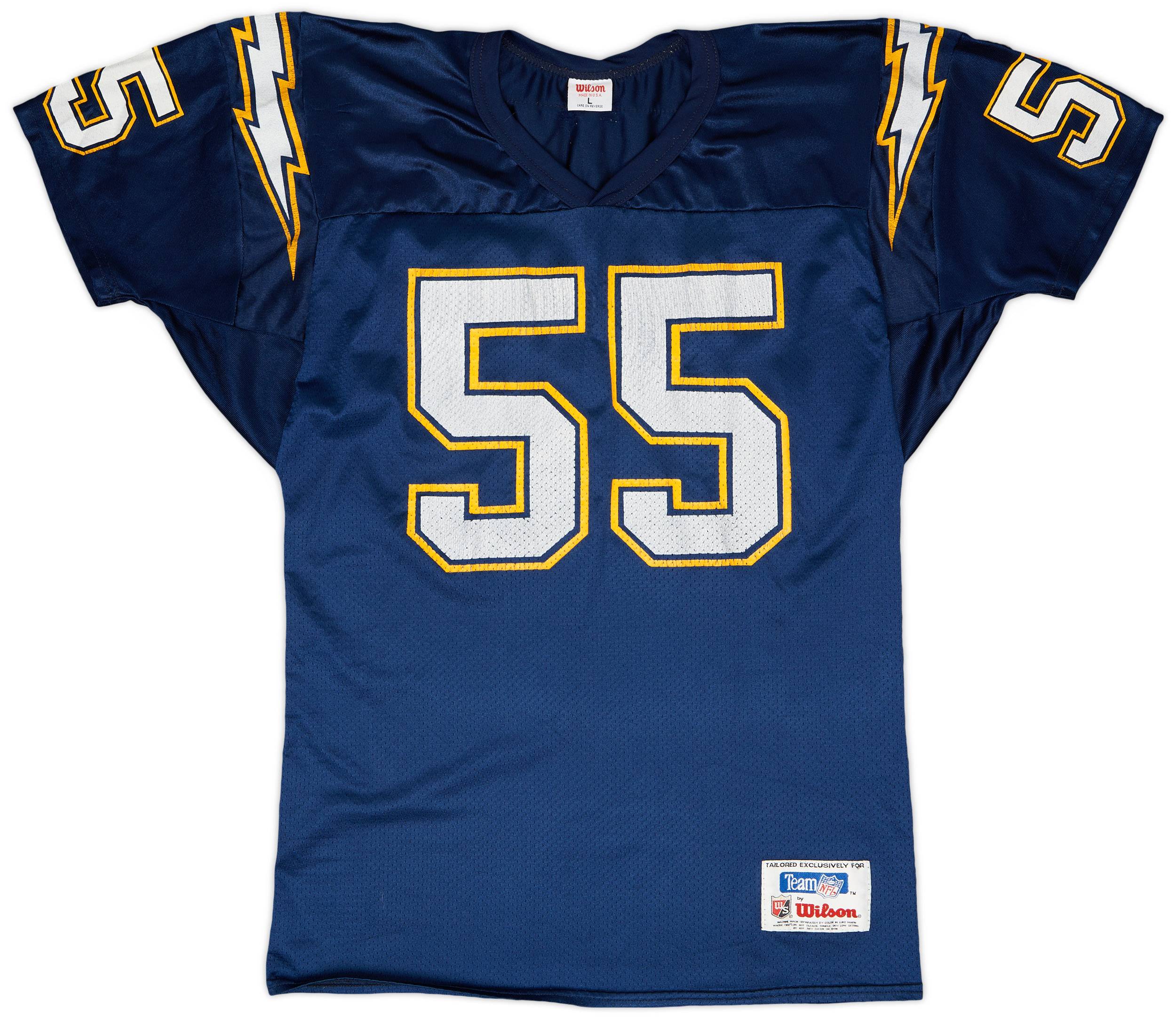 1992-97 San Diego Chargers Seau #55 Wilson Home Jersey - 6/10 - (L)