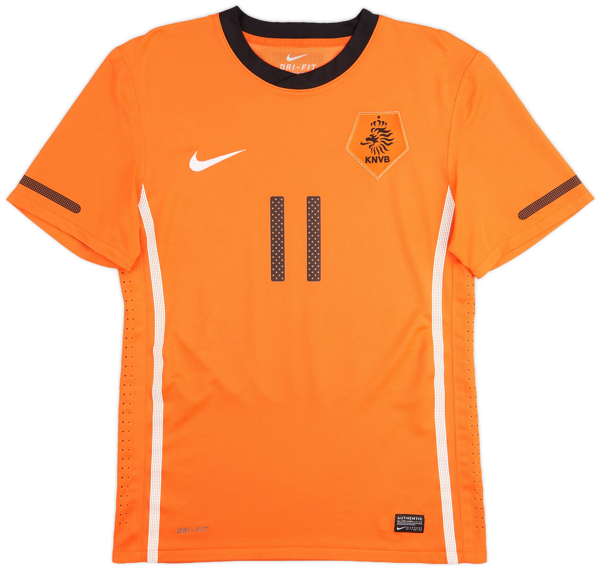 2010-11 Netherlands Player Issue Home Shirt Robben #11 - 9