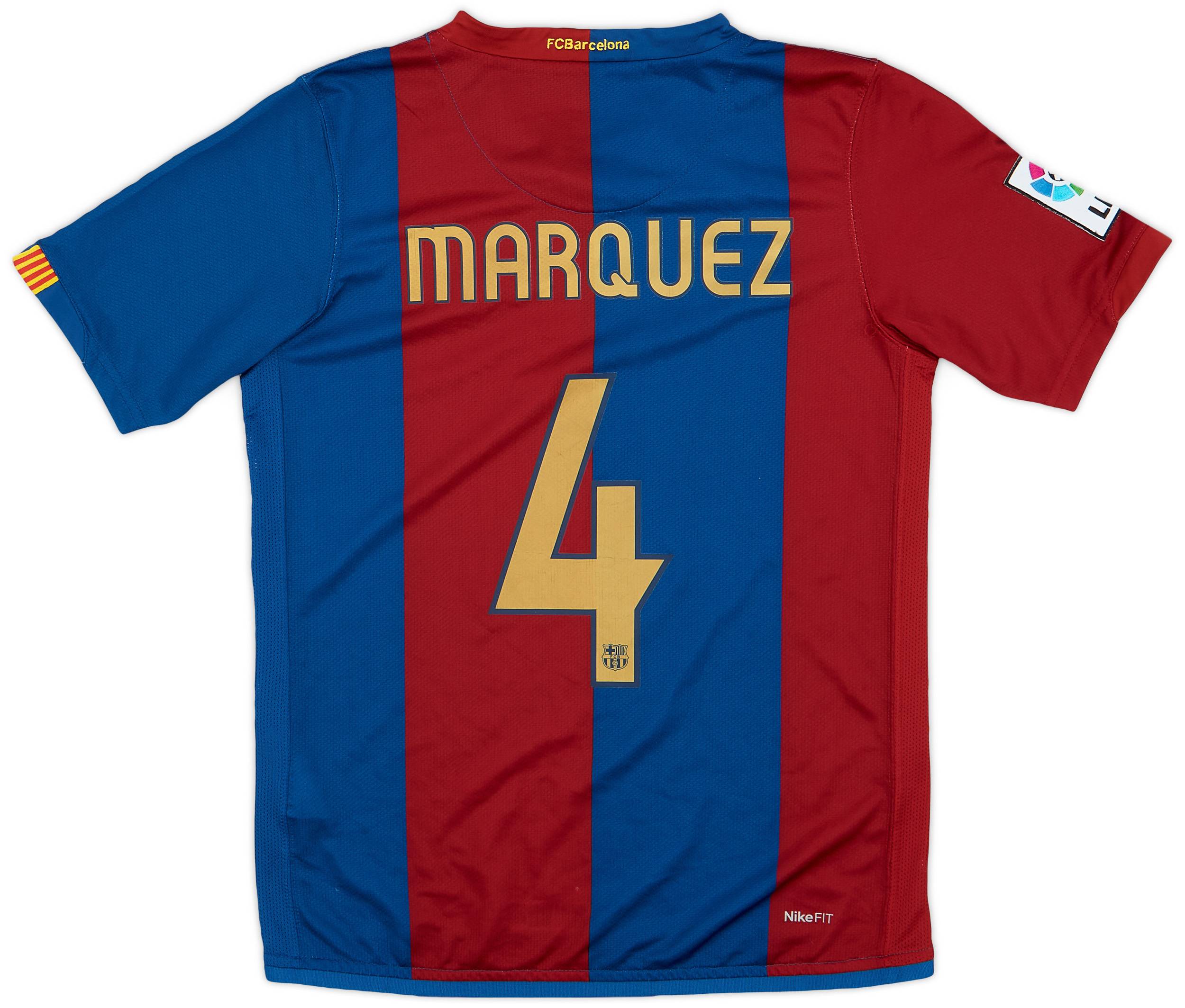 2006-07 Barcelona Home Shirt Marquez #4 - 8/10 - (M.Boys)