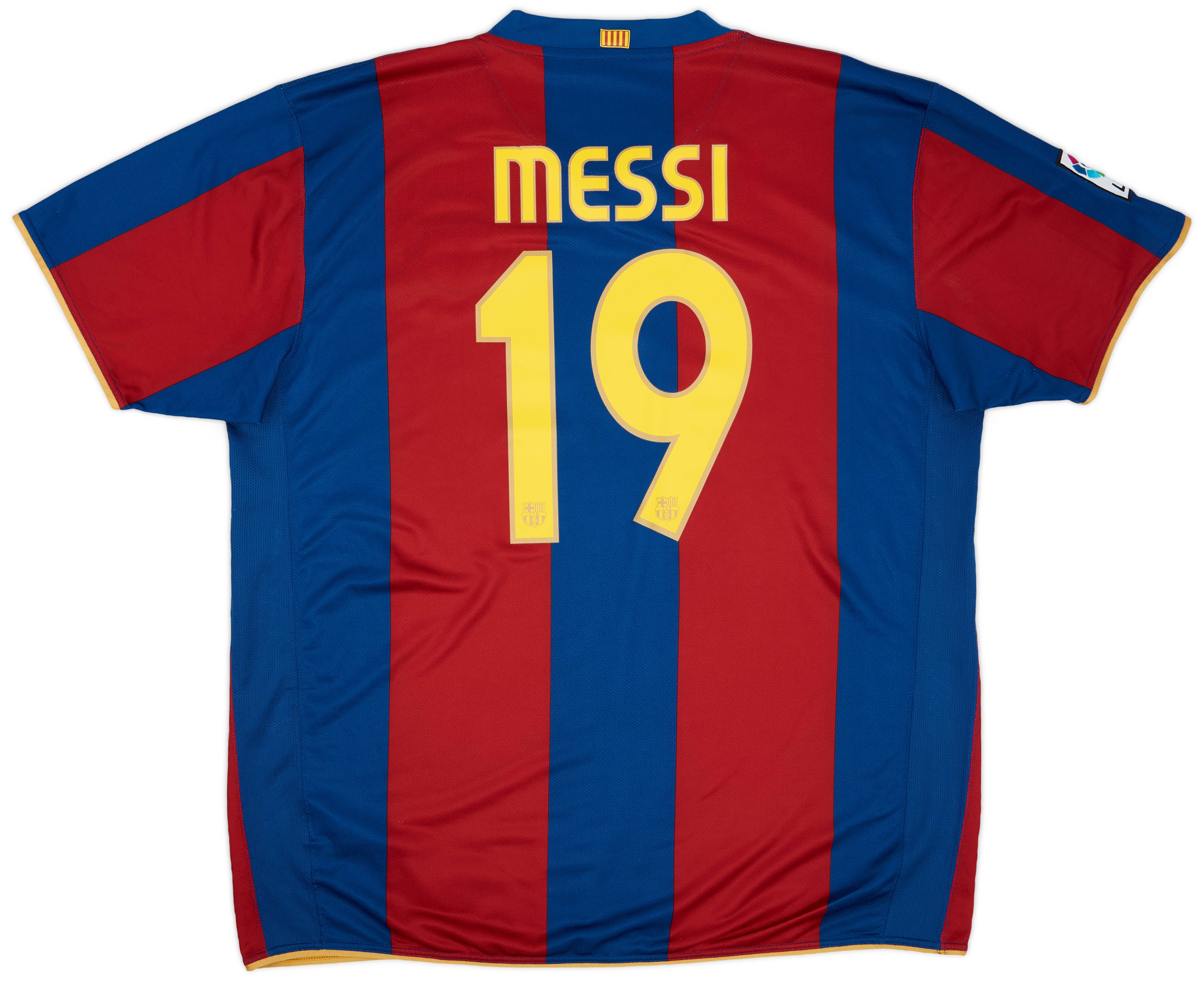 2007-08 Barcelona Home Shirt Messi #19 - 8/10 - (XXL)