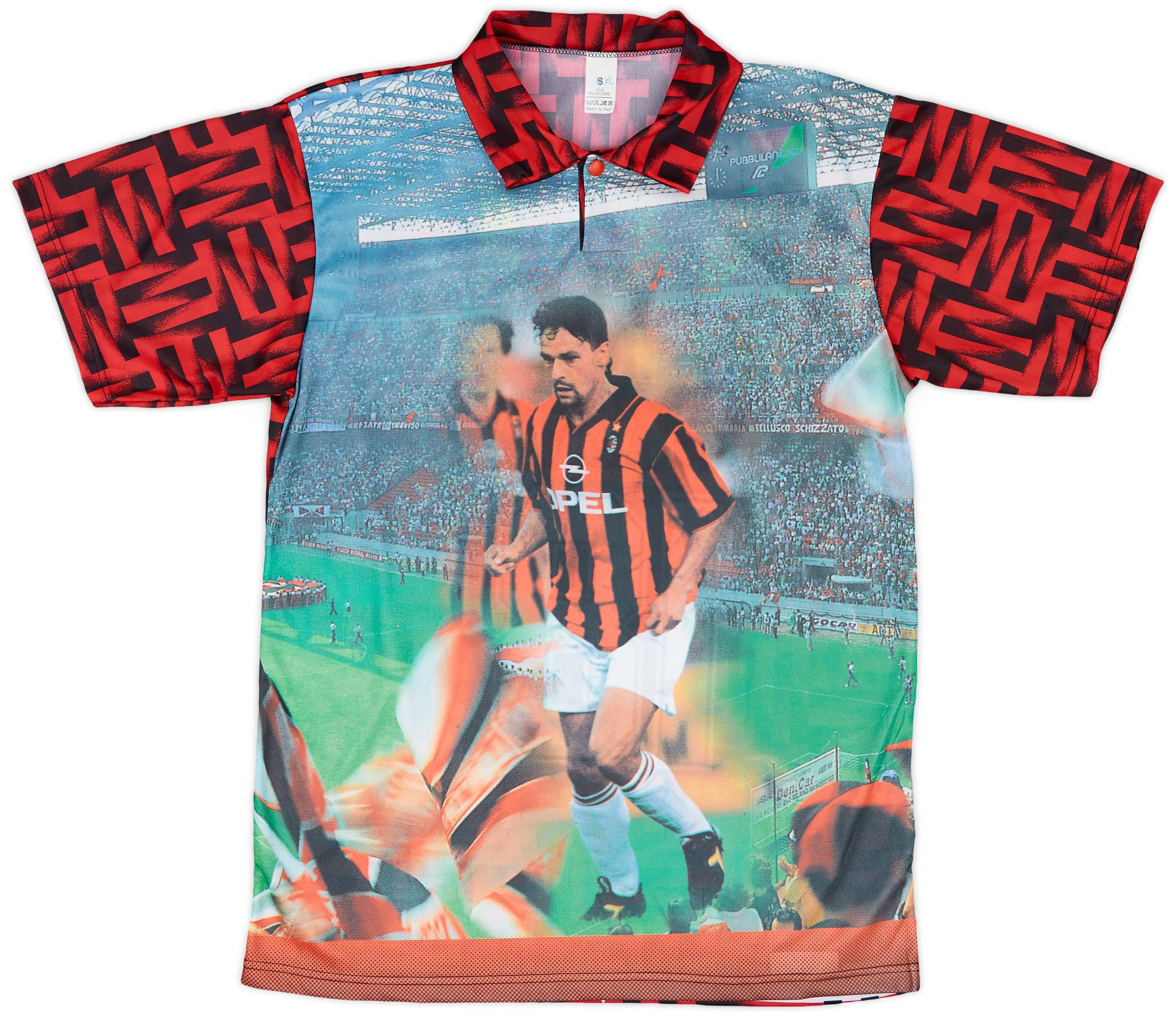 1996-97 AC Milan Graphic Shirt R. Baggio #18 - 8/10 - (S)