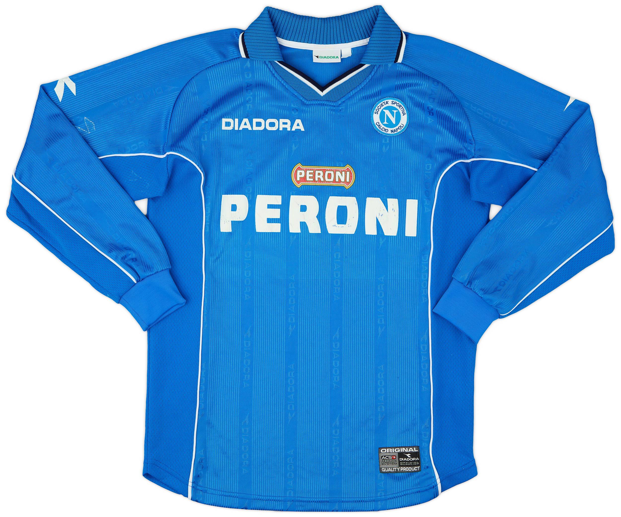 2000-01 Napoli Home L/S Shirt - 6/10 - (M)