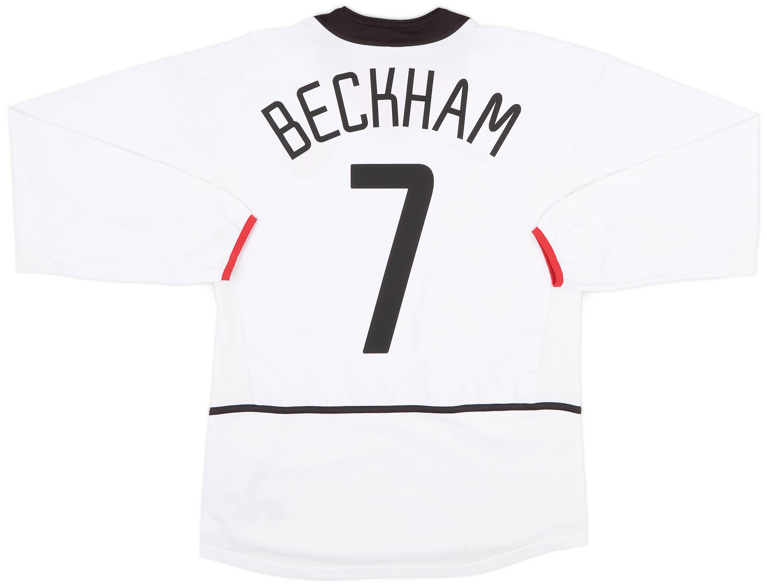 2002-03 Manchester United Away L/S Shirt Beckham #7 - 9/10 - (S)