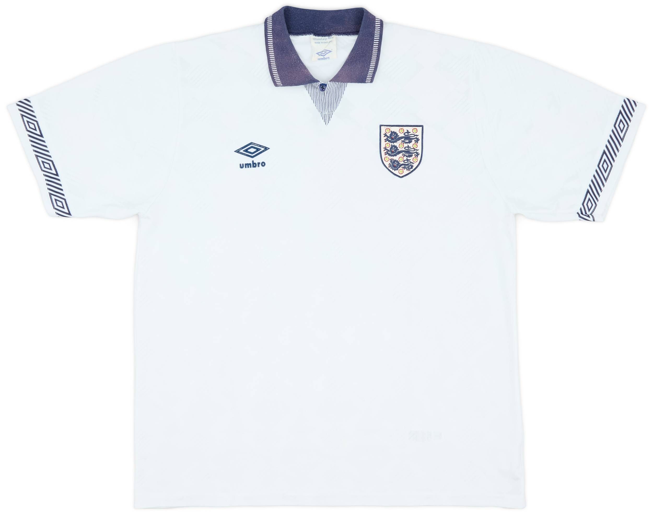 1990-92 England Home Shirt - 7/10 - (L)