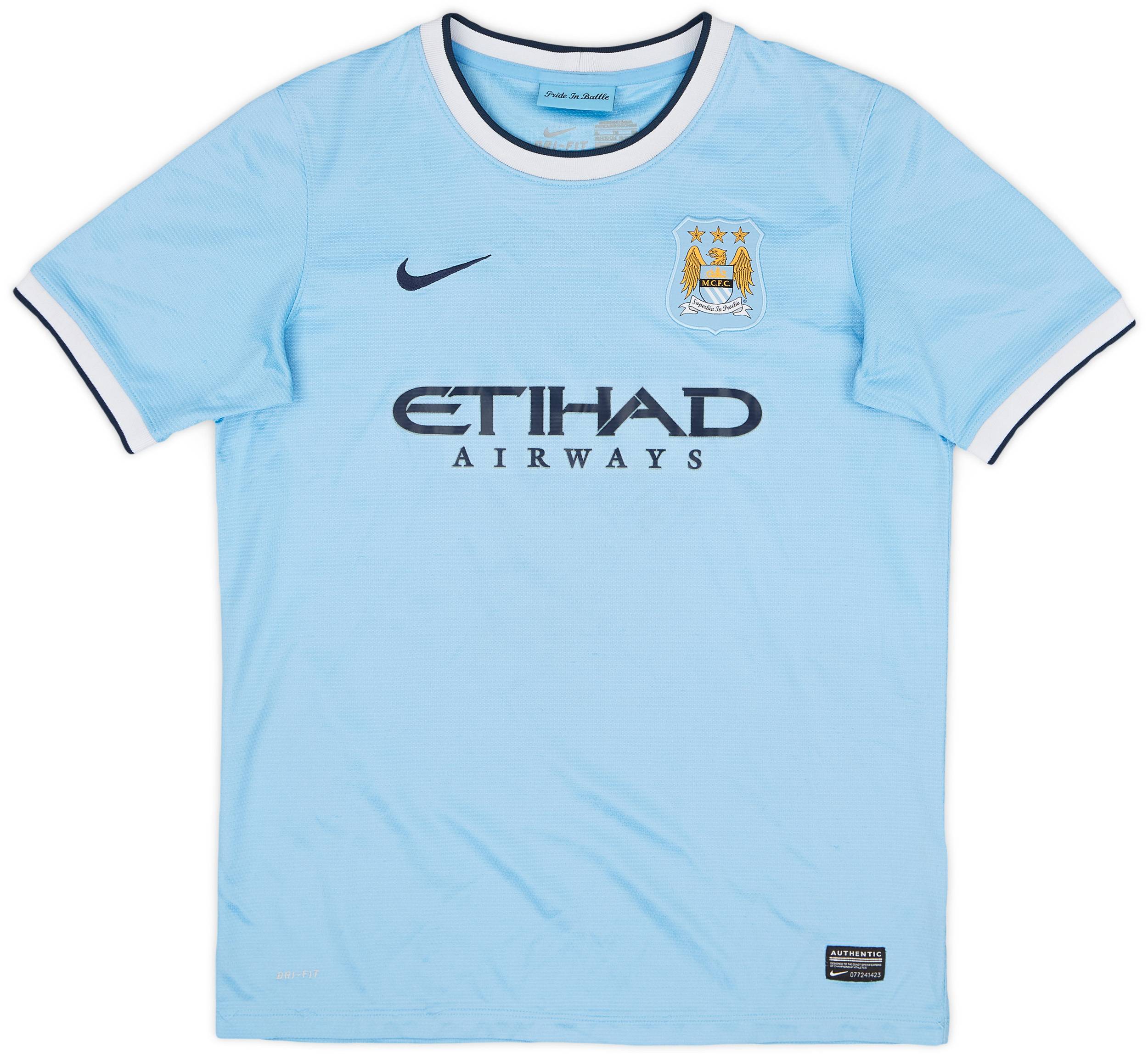 2013-14 Manchester City Home Shirt - 8/10 - (XL.Boys)