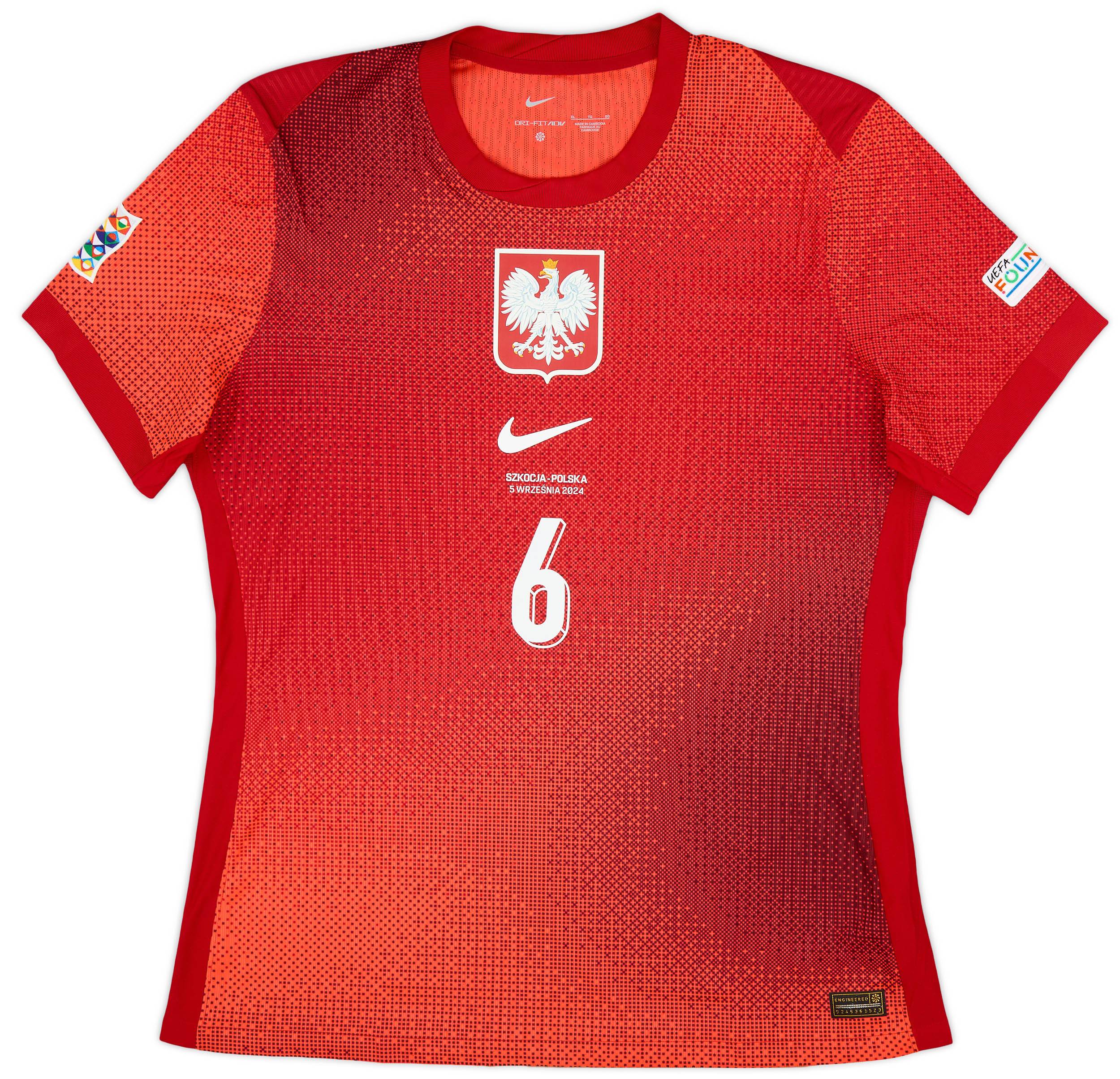 2024 Poland Match Issue Nations League Away Shirt Piotrowski #6