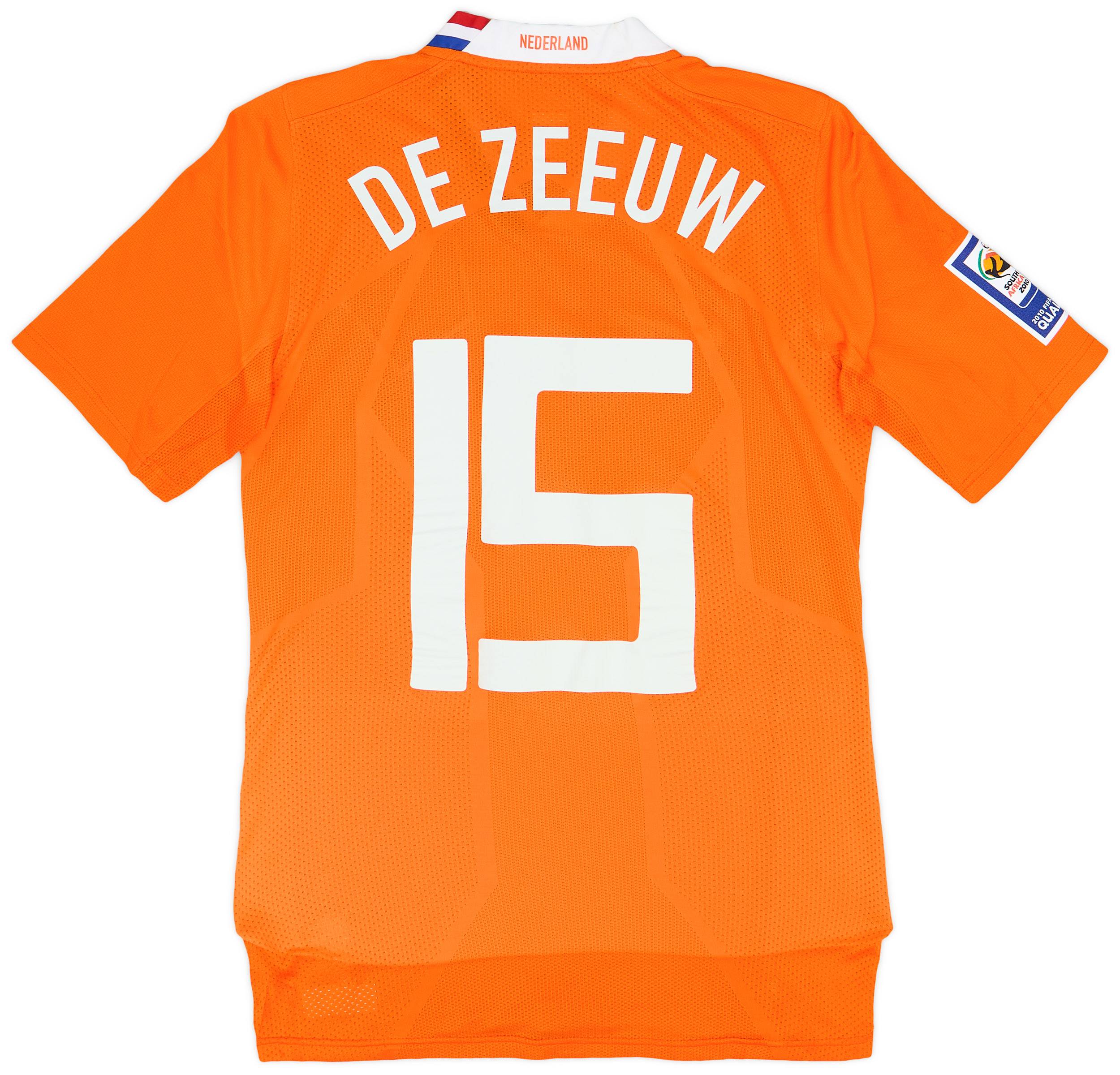 2008 Netherlands Match Issue Home Shirt De Zeeuw #15 (v Iceland)