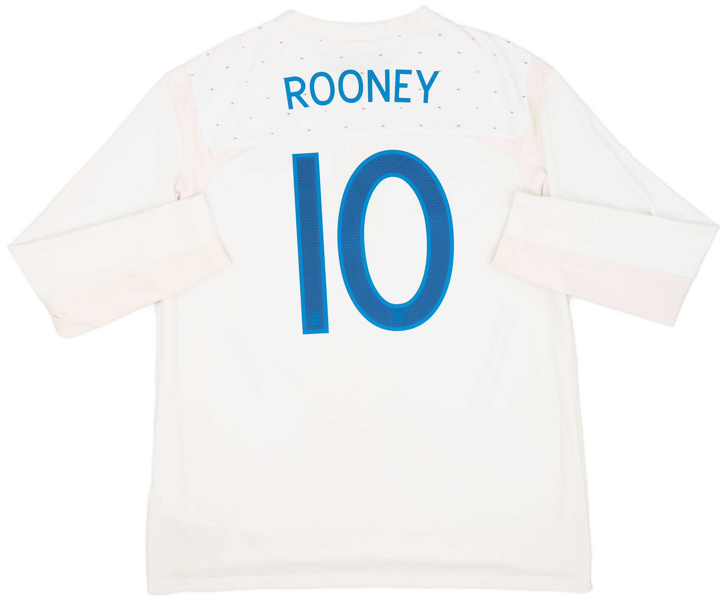 2010-11 England Home L/S Shirt Rooney #10 - 8/10 - (XXL)