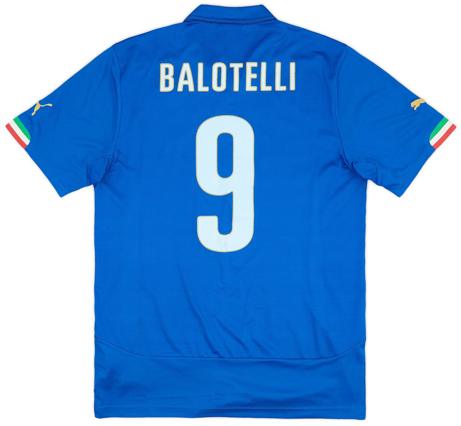 2014-15 Italy Home Shirt Balotelli #9 - 8/10 - (L)
